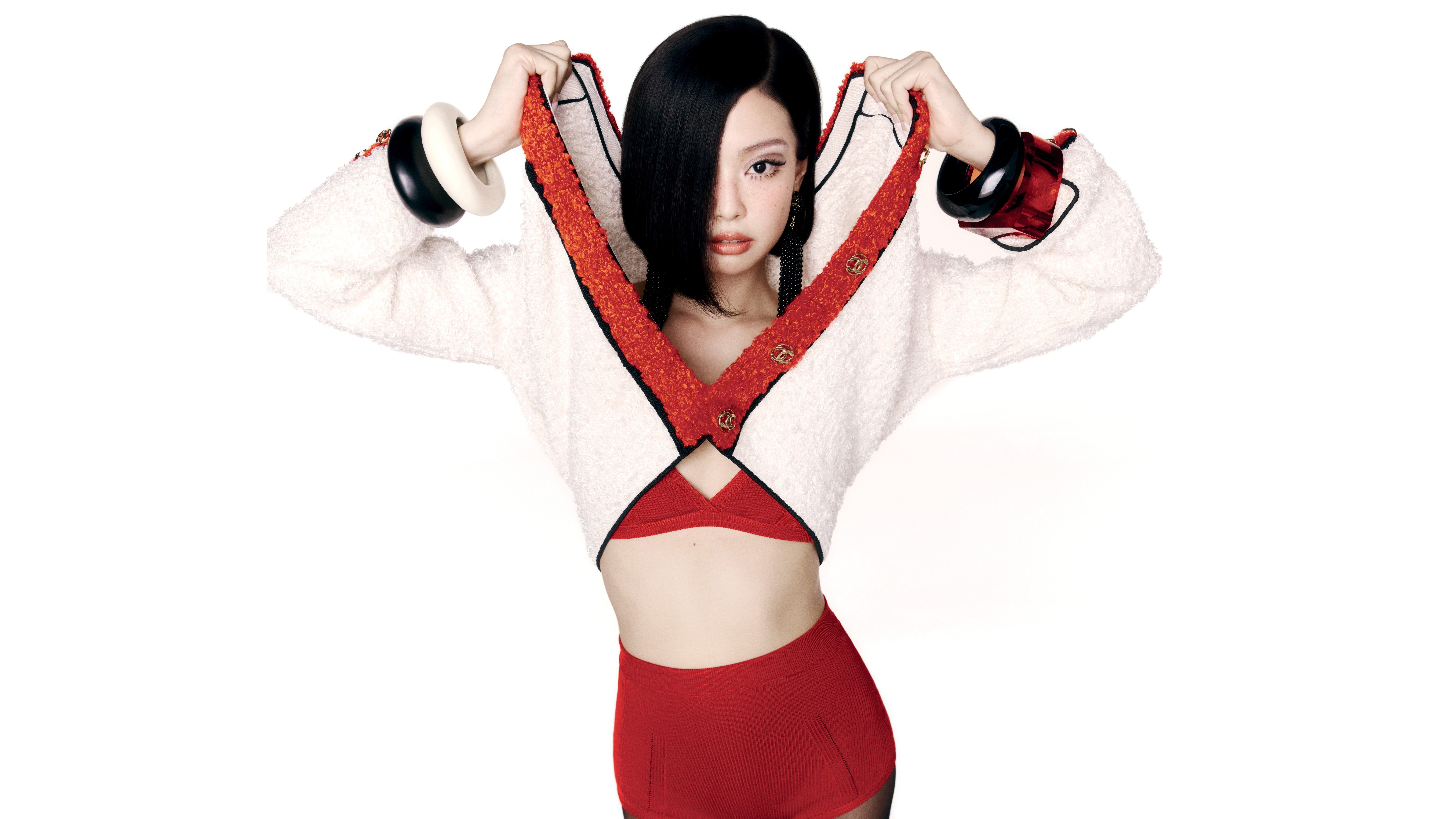 Jennie, V Magazine, 2026, 5K, 8K, Fundo branco
