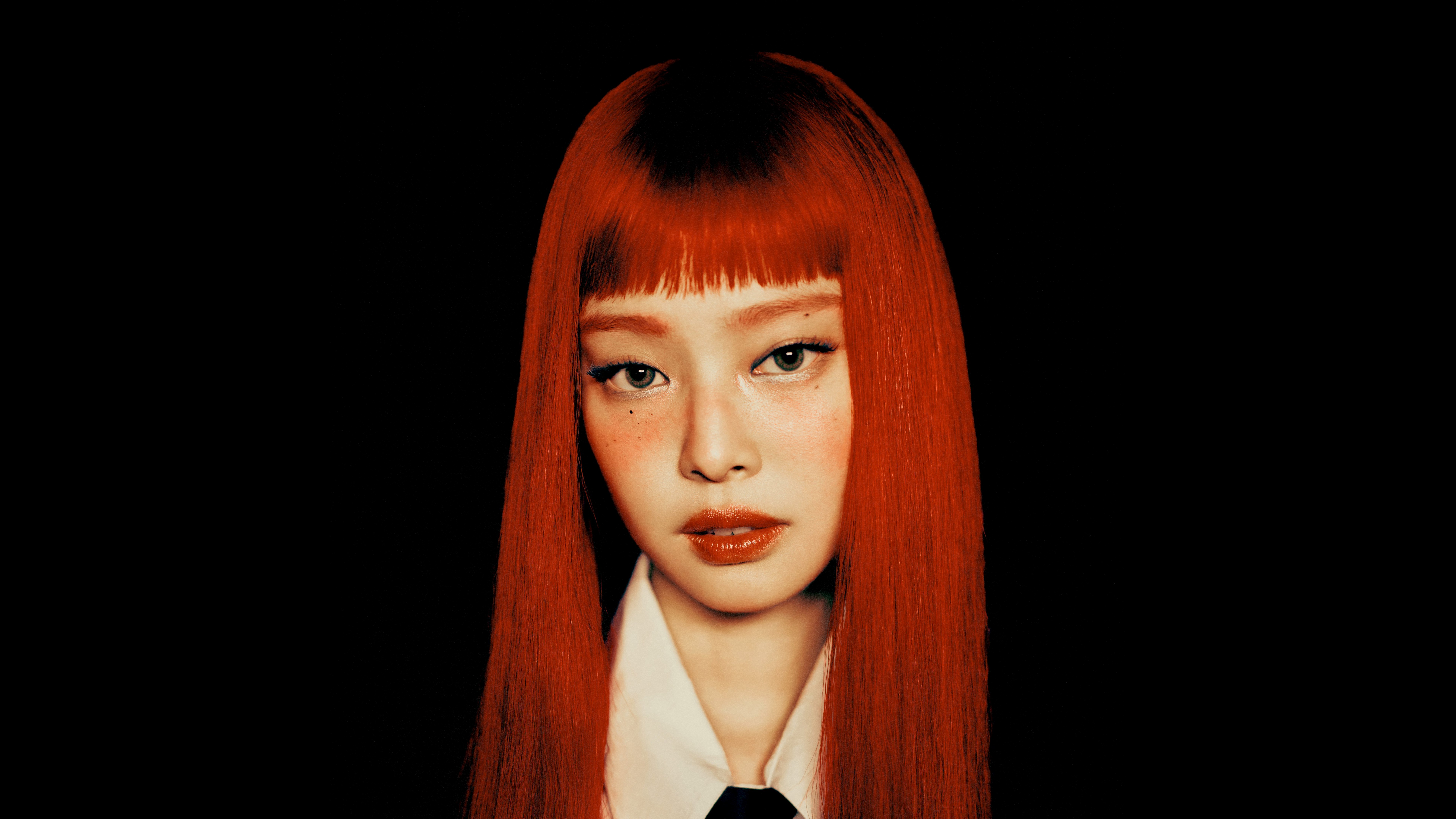 Jennie, Vermelho rubi, Fundo preto, AMOLED, 5K, 8K