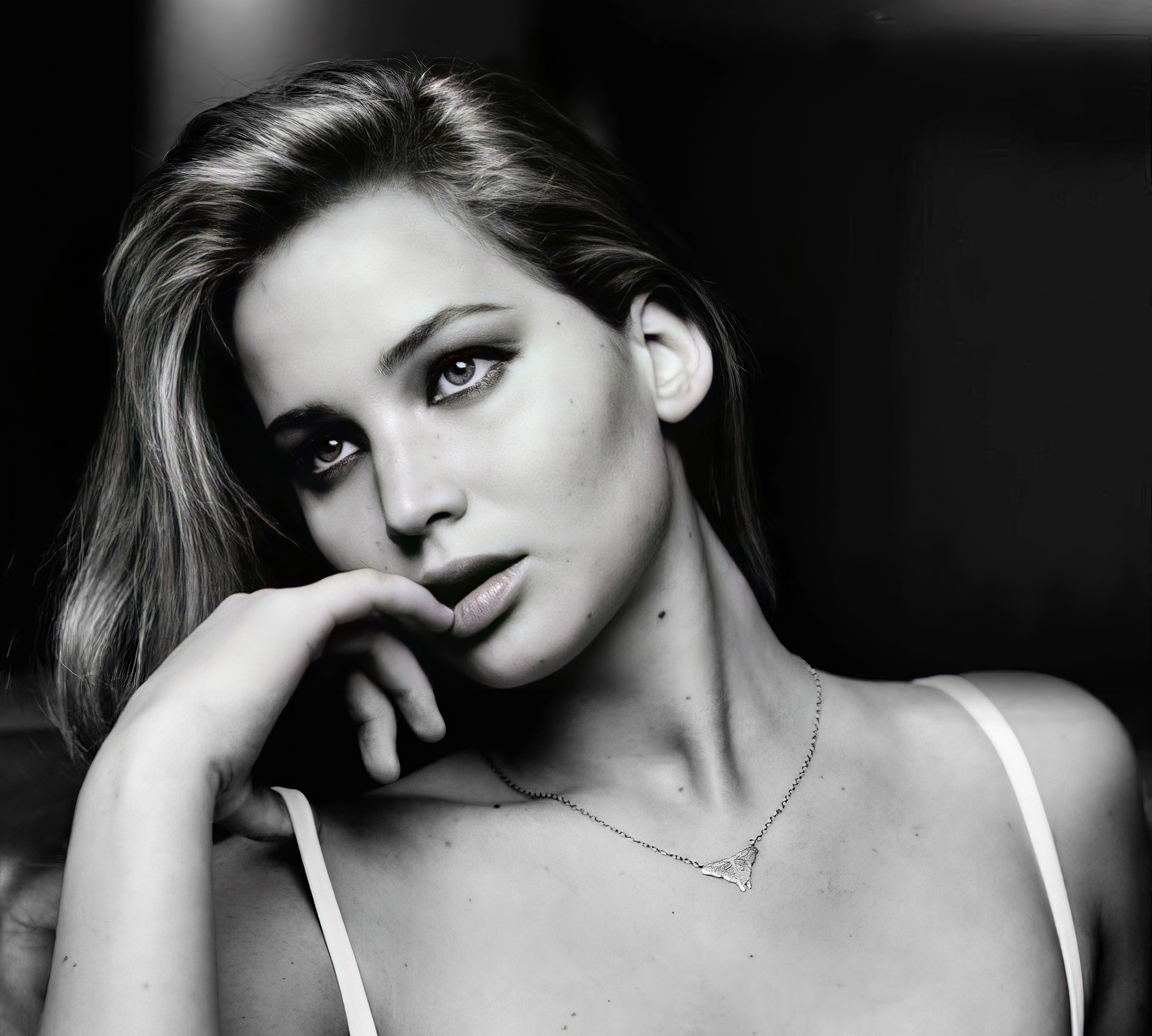 Jennifer Lawrence, Atriz, Monocromático, 5K, Preto e branco