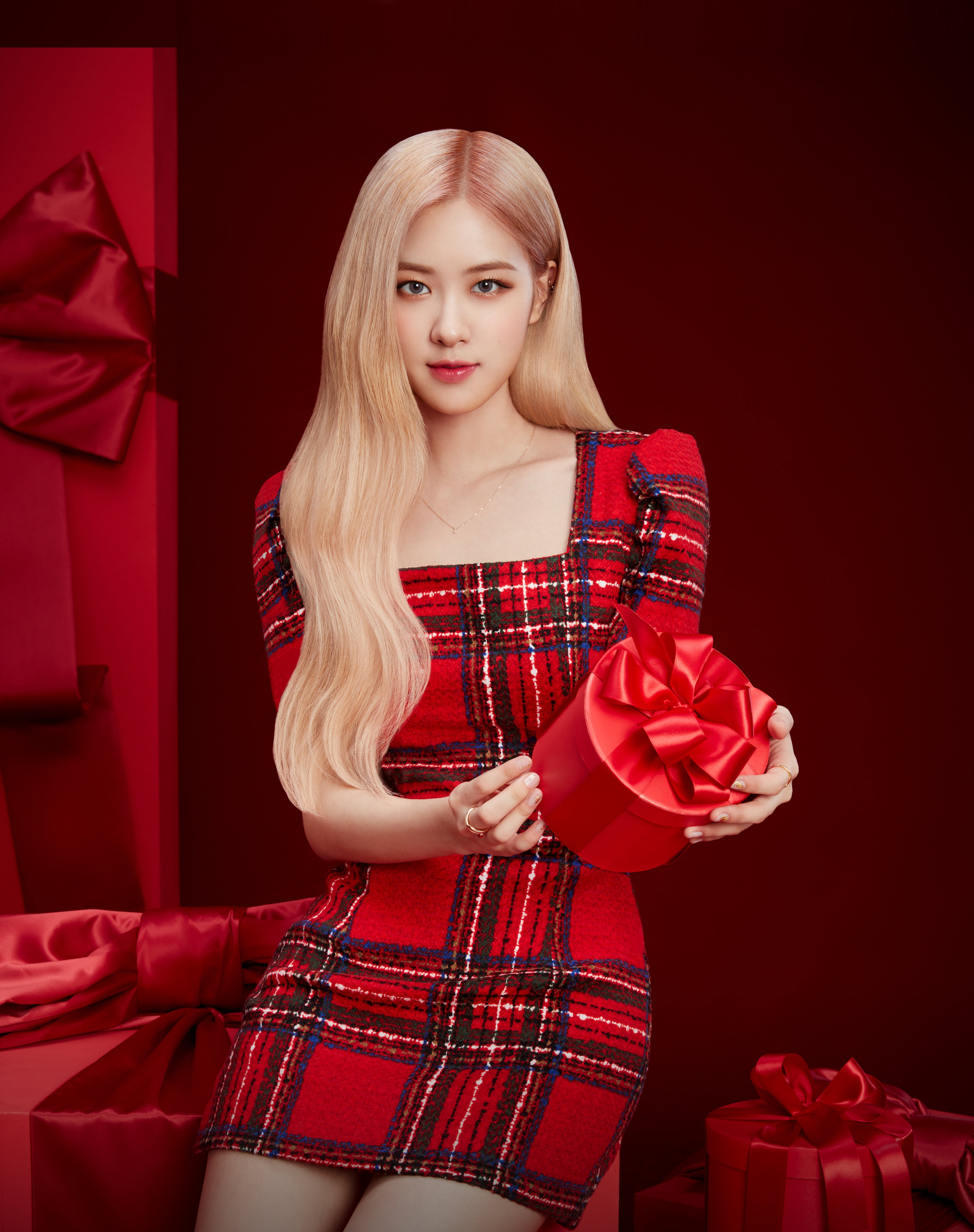 Jisoo, Cantora de K-Pop, Blackpink, Fundo vermelho, 5K
