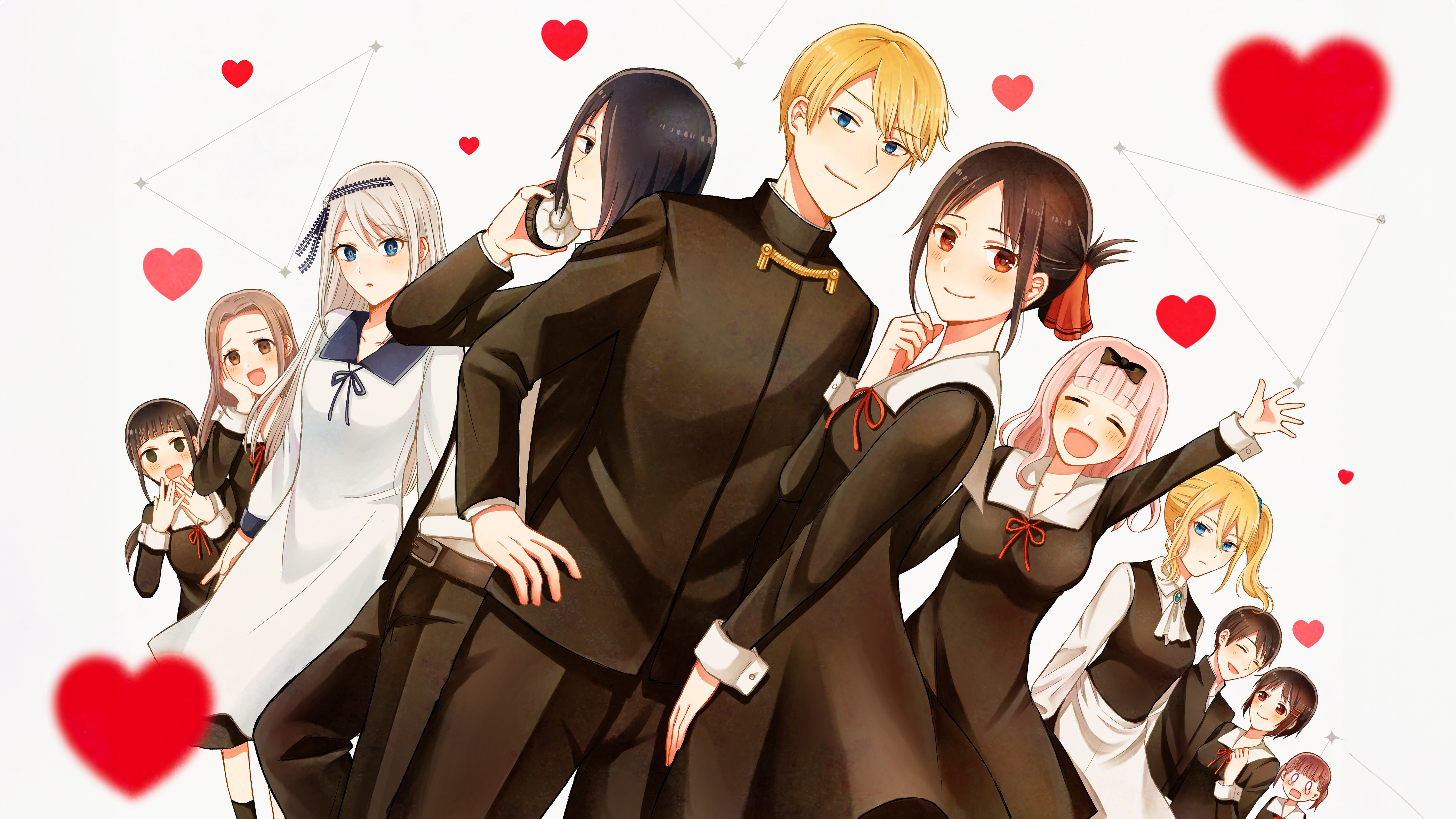 Kaguya-sama: Love is War, Série de anime, Chika Fujiwara, Miyuki Shirogane, Yuu Ishigami, Kaguya Shinomiya, 5K