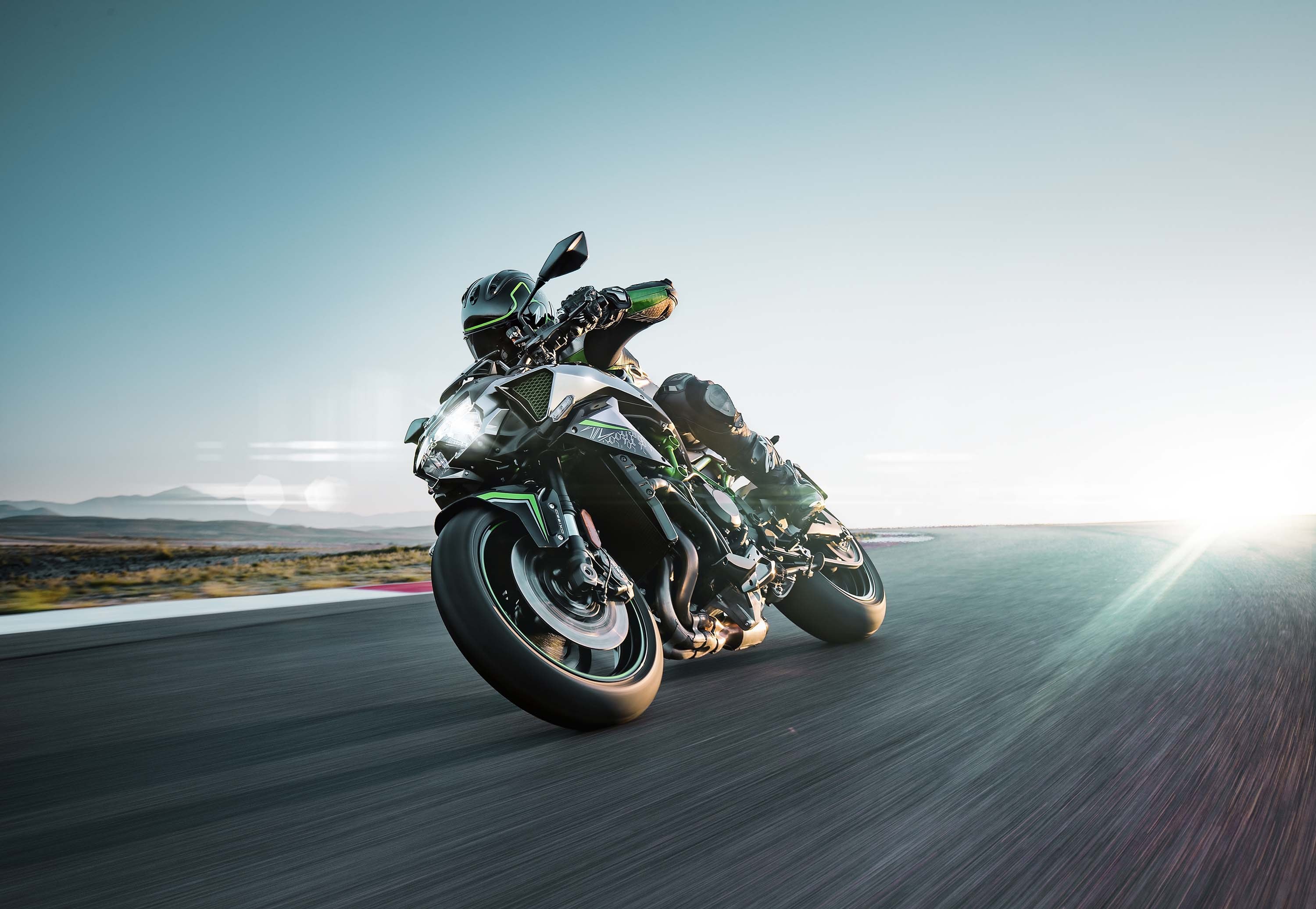 Kawasaki Z H2, Superbikes, Fundo preto, 2020, Motos de corrida