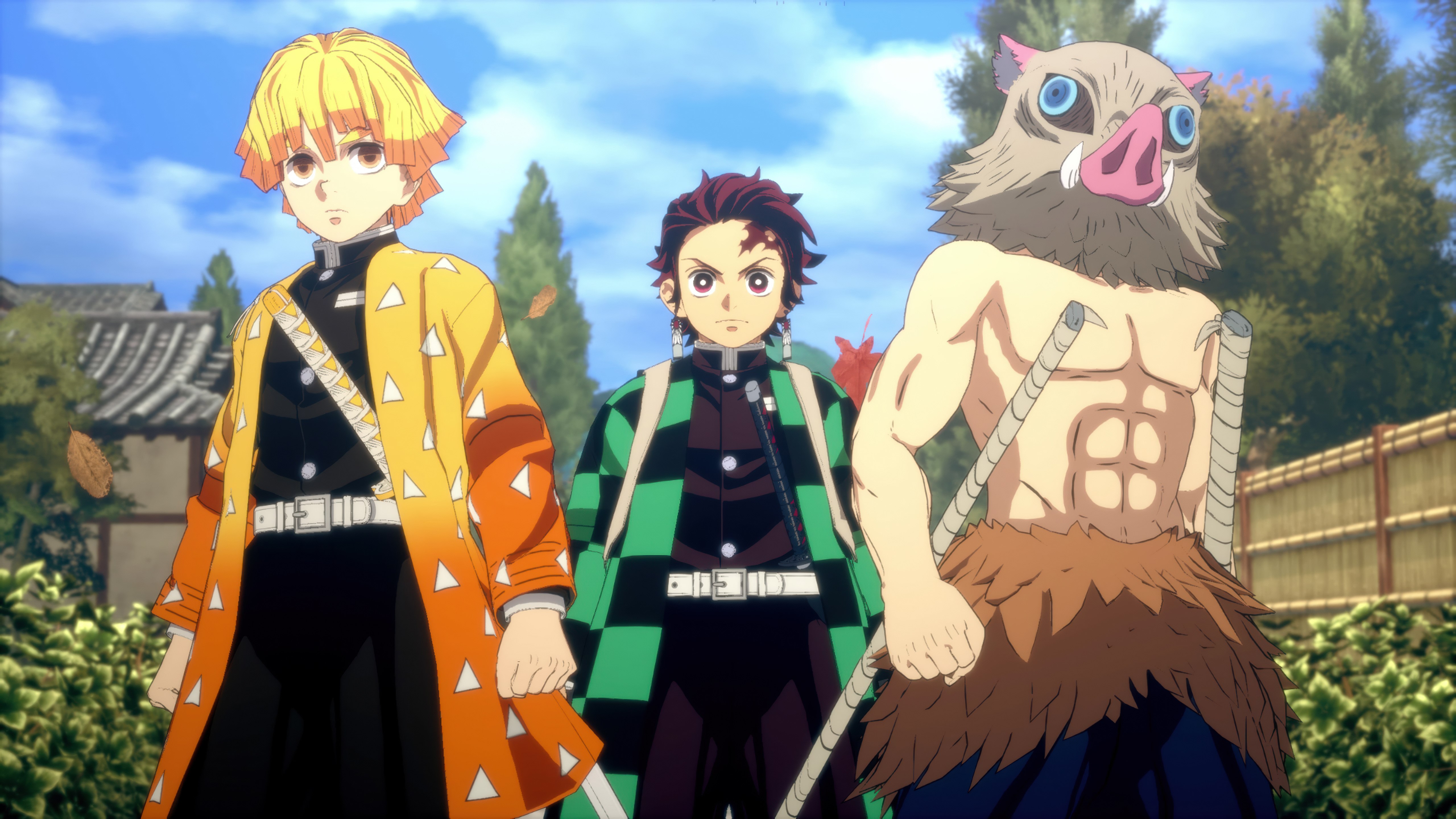 Kimetsu no Yaiba - The Hinokami Chronicles 2, 5K, Demon Slayer: Kimetsu no Yaiba, Tanjiro Kamado, Zenitsu Agatsuma, Inosuke Hashibira