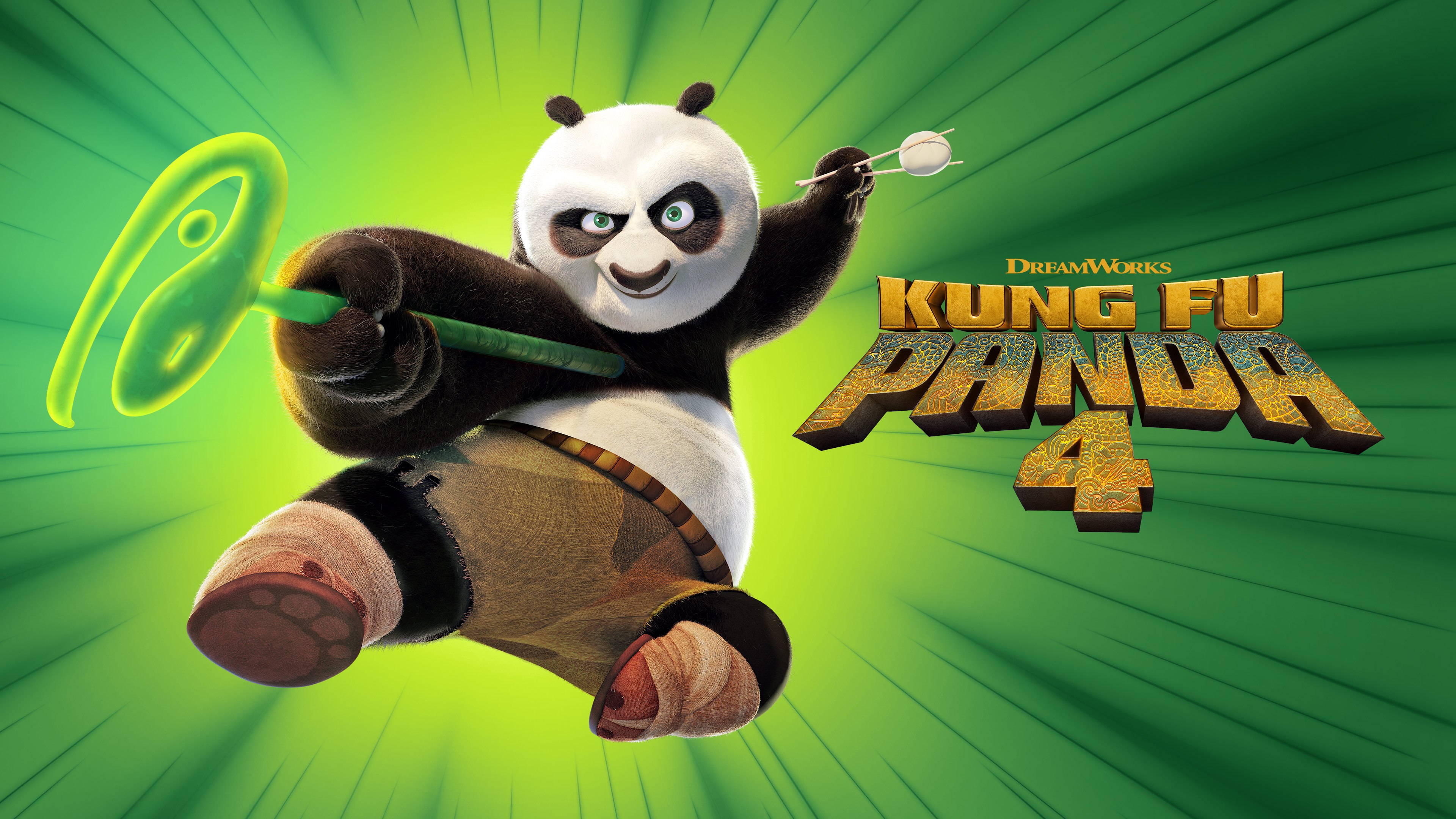 Kung Fu Panda 4, Oficial, Pôster do filme, Po (Kung Fu Panda), Fundo verde