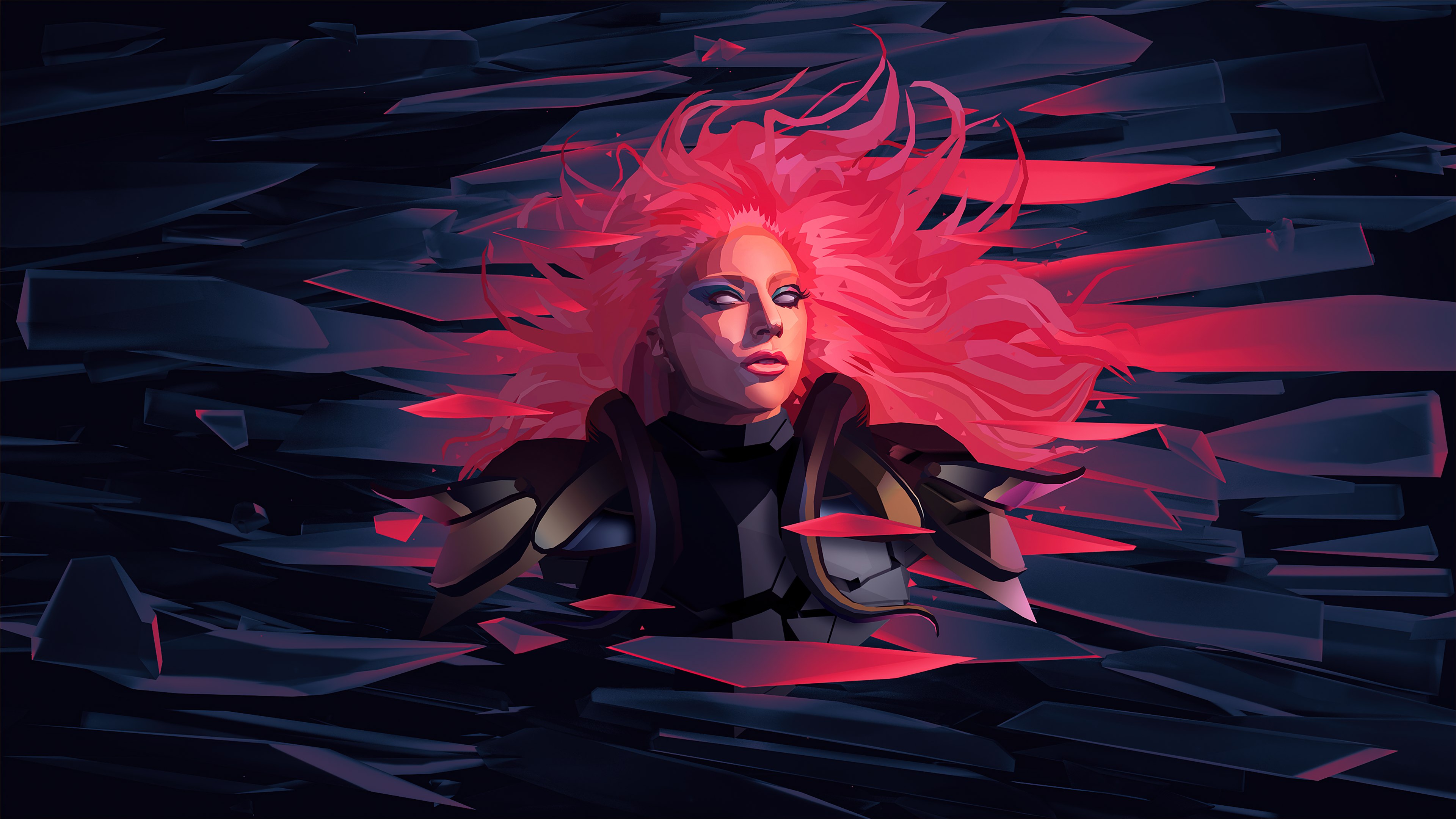 Lady Gaga, Cantora americana, Arte, Low poly