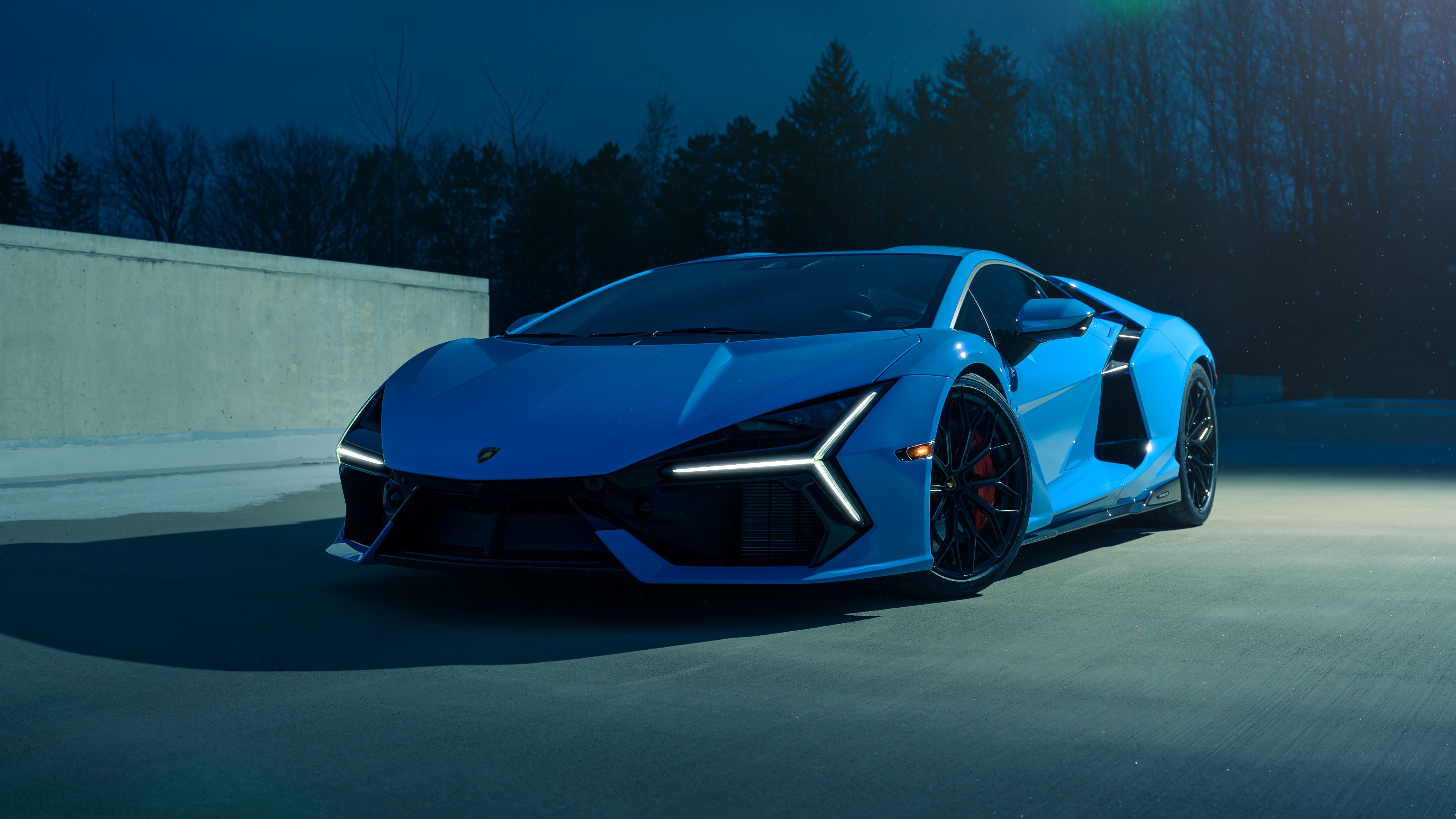 Lamborghini Revuelto, Blu Eleos, 5K, Superesportivo híbrido, Superesportivos