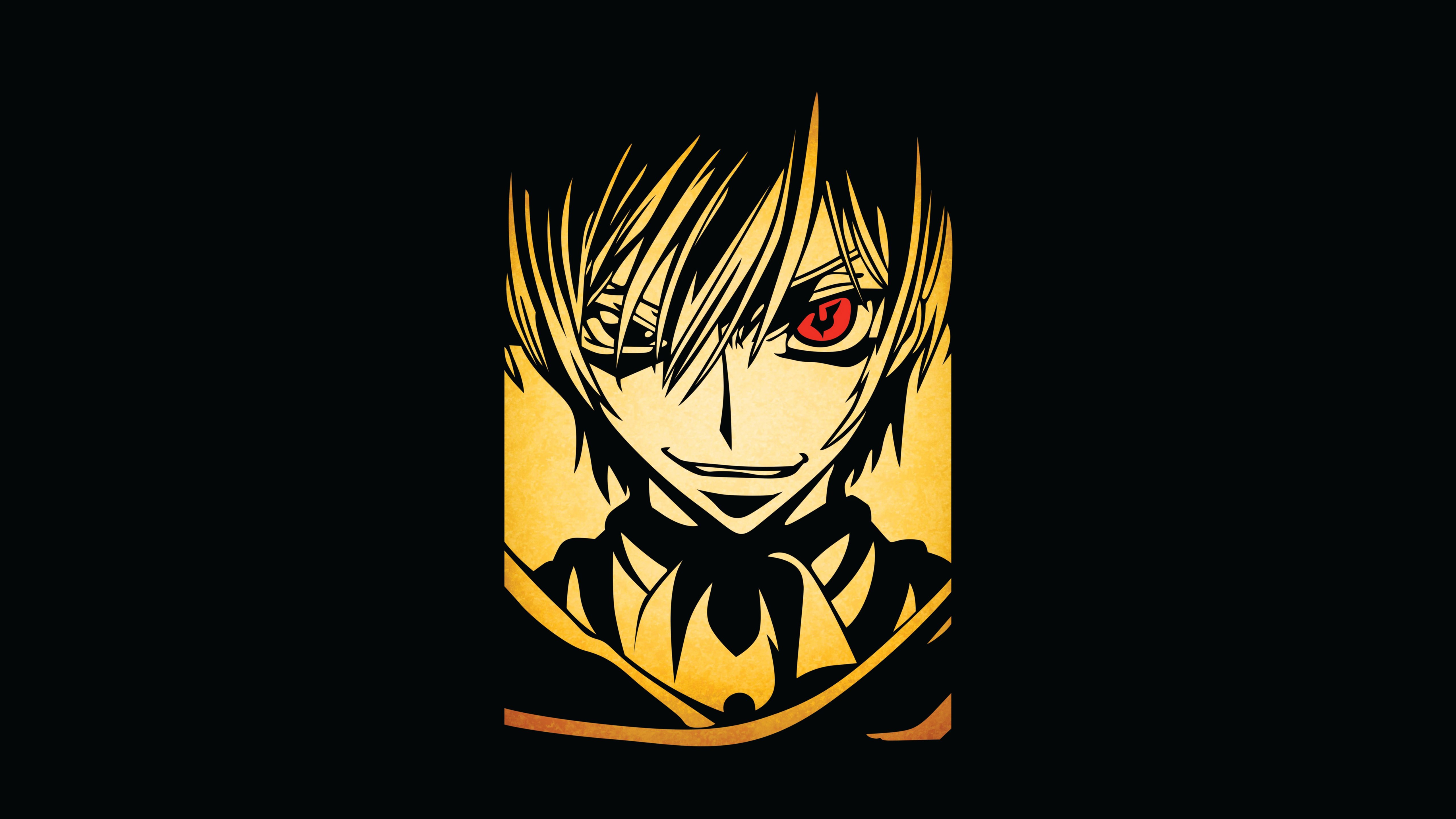 Lelouch Lamperouge, AMOLED, Code Geass, Fundo preto, 5K