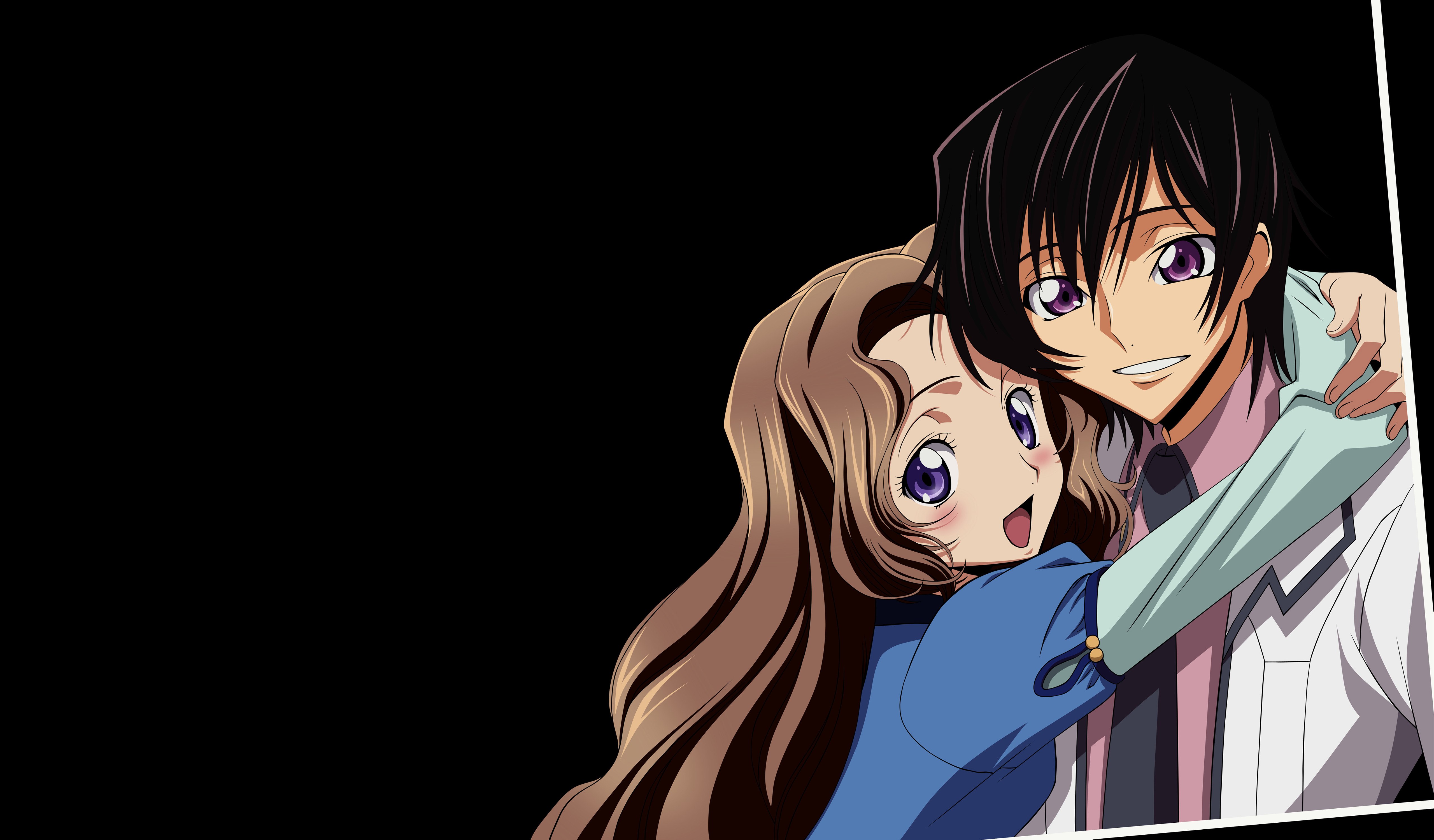Lelouch Lamperouge, Nunnally, Code Geass, 5K, Série de anime, Casal de anime, Fundo preto