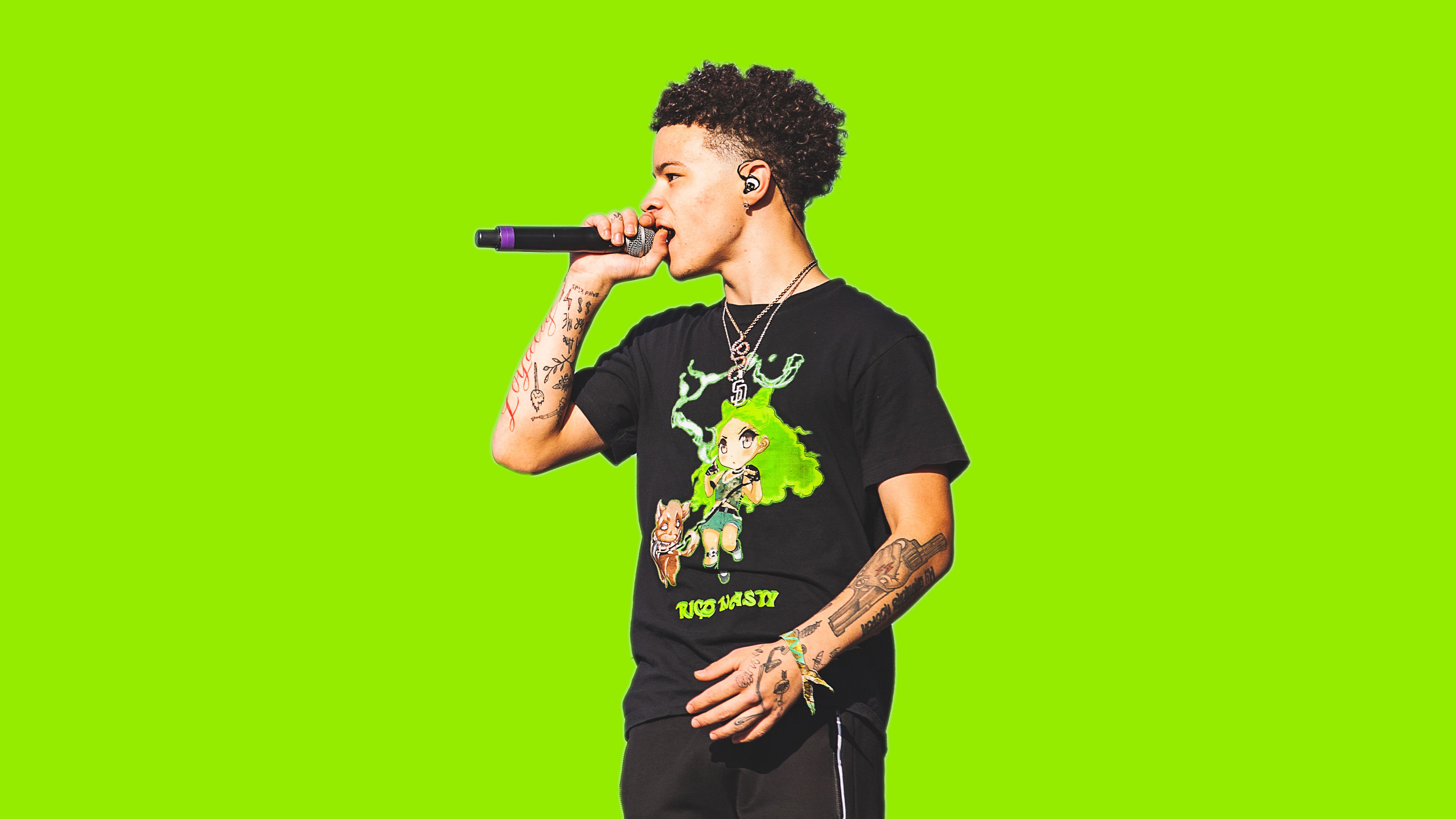 Lil Mosey, Show ao vivo, Fundo verde, 5K, Rapper americano