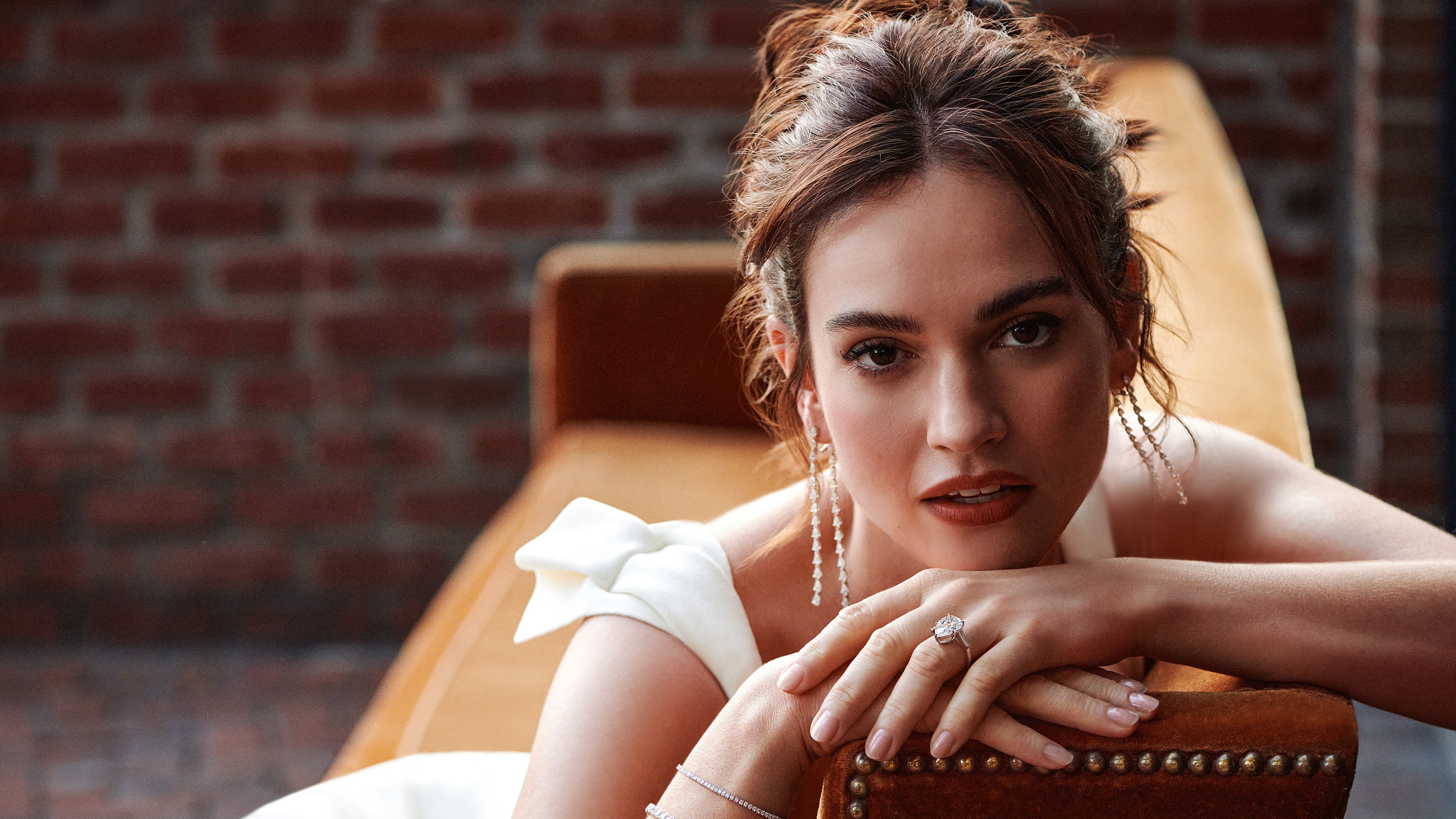 Lily James, Close-up, 5K, Retrato