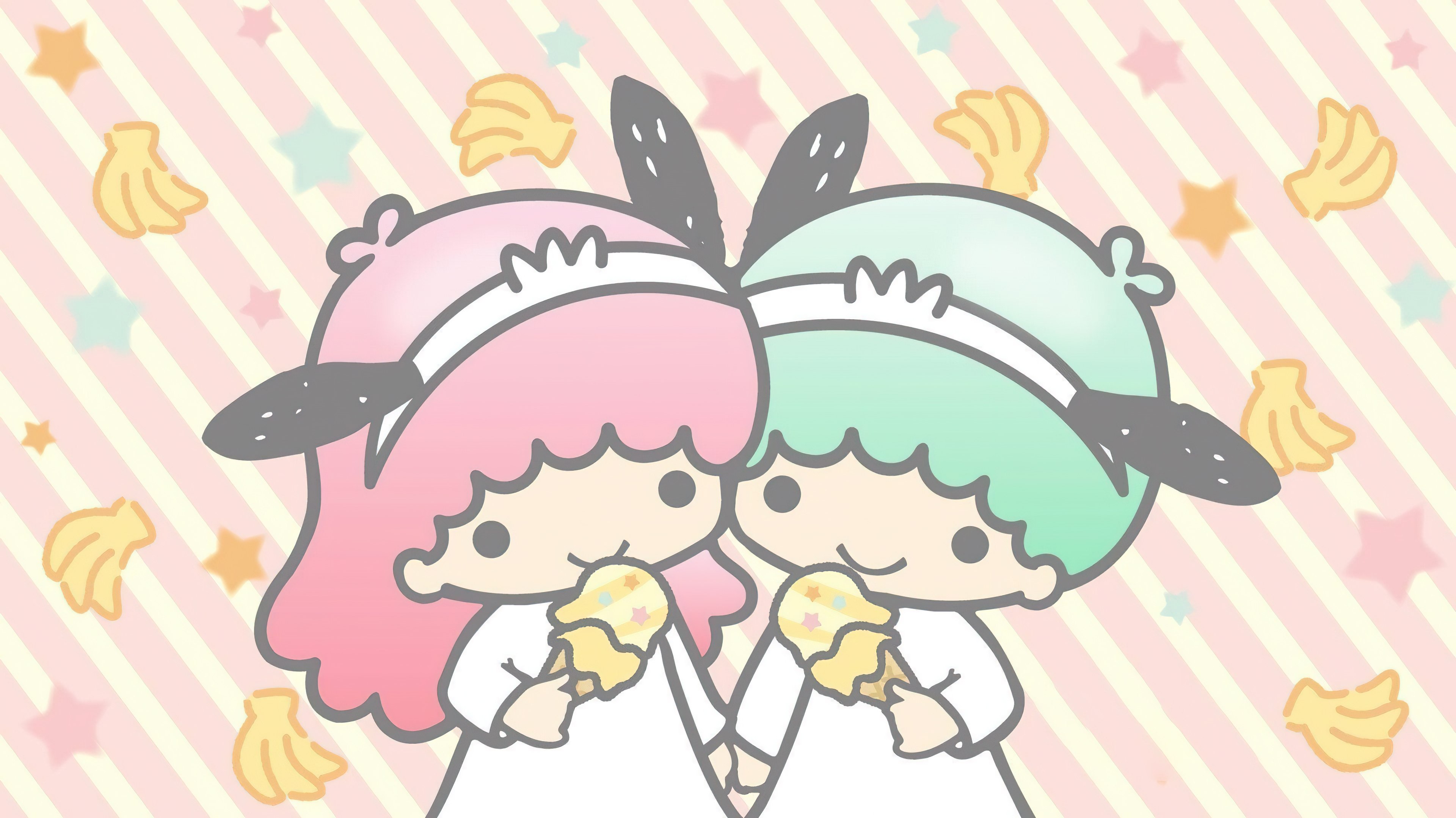 Little Twin Stars, Casquinha de sorvete, Pastel, Estética, Kiki and Lala, Desenho animado, Sanrio