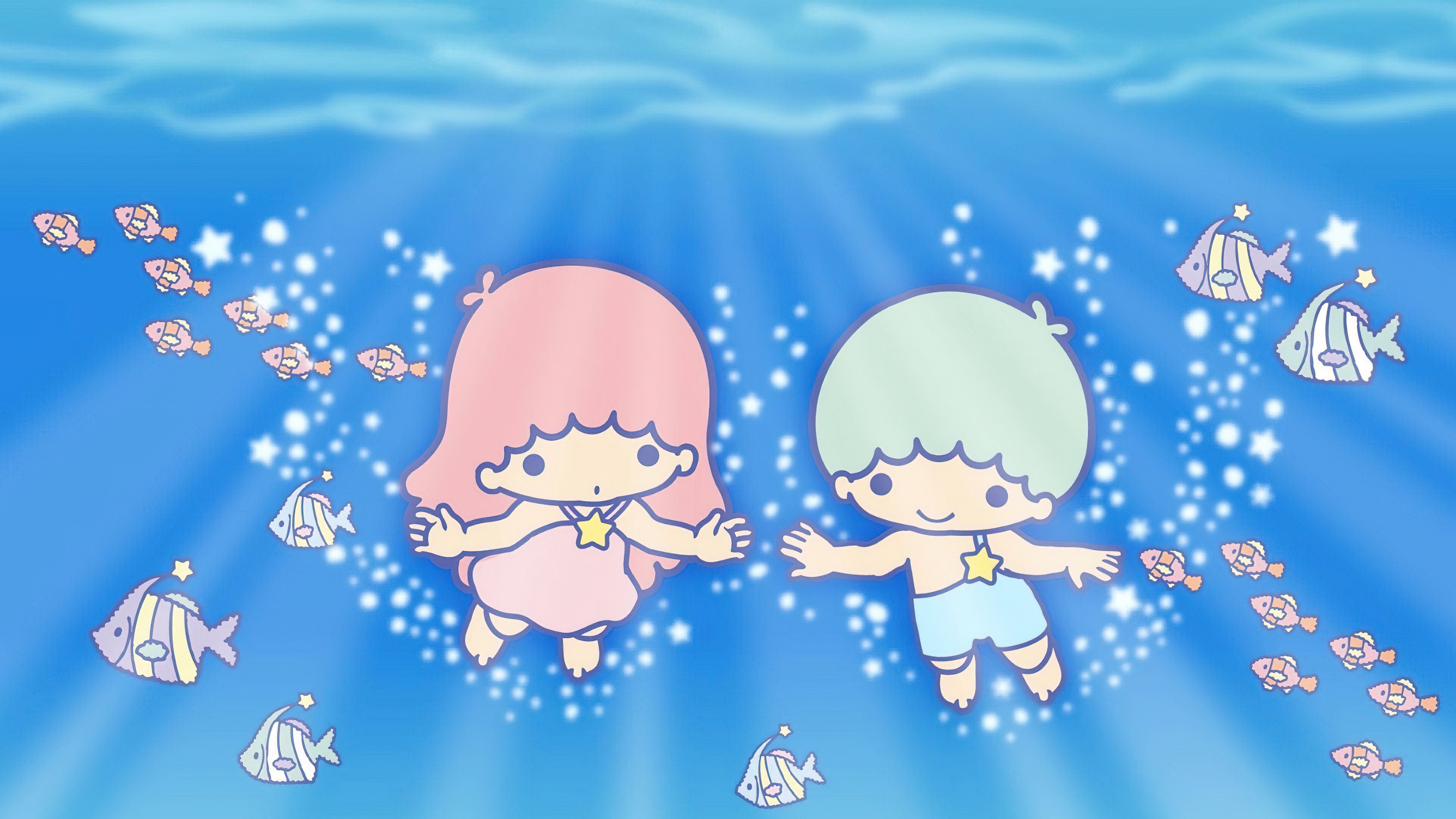 Little Twin Stars, Estética azul, Kiki and Lala, Desenho animado, Sanrio