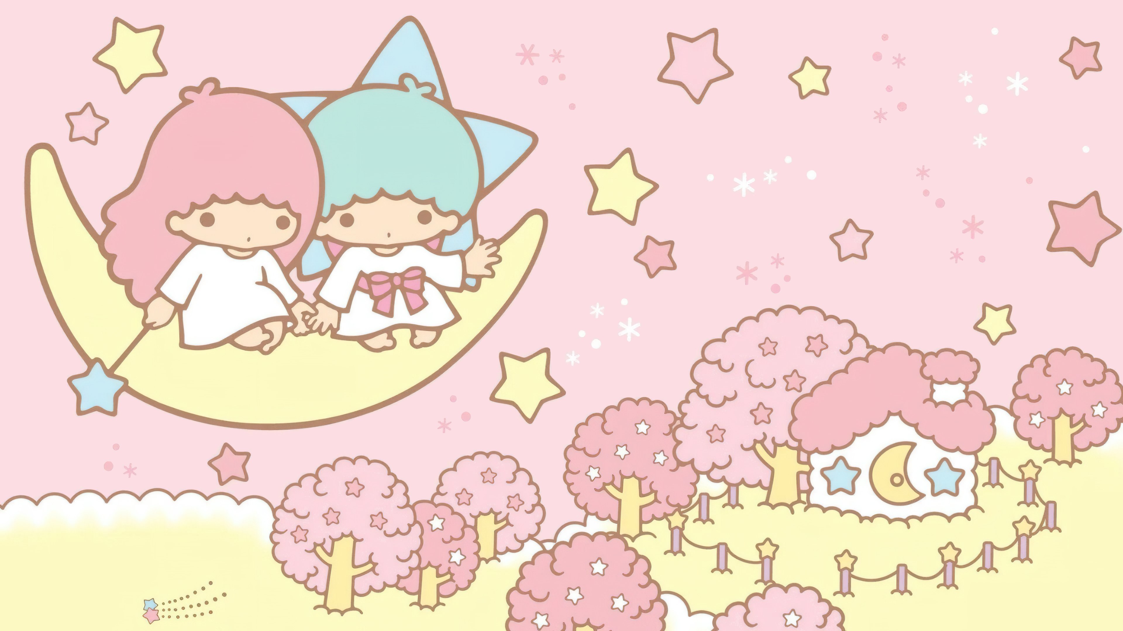 Little Twin Stars, Estética rosa, Kiki and Lala, Desenho animado, Sanrio