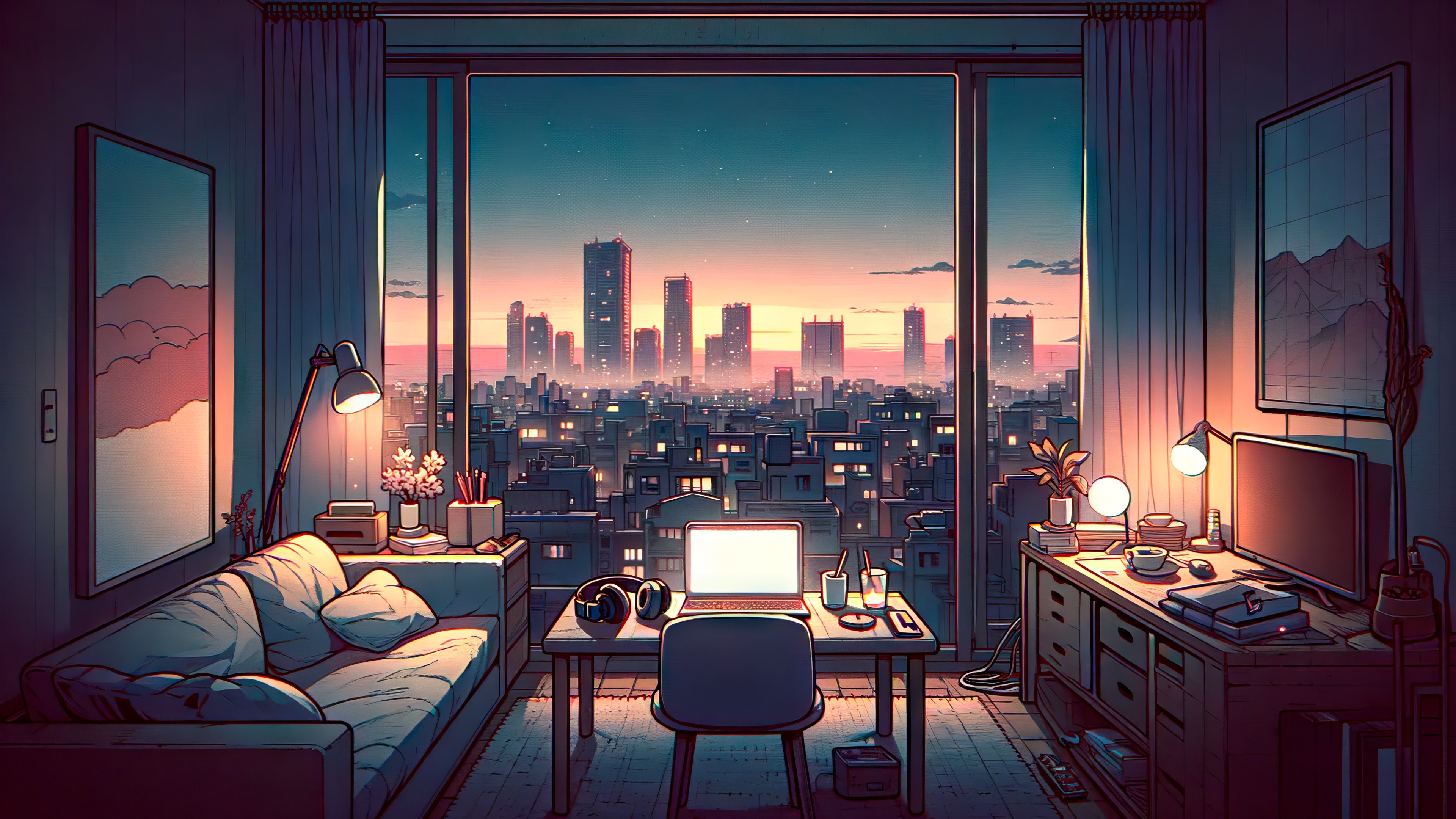Lofi, Quarto, Paisagem urbana, Urbano