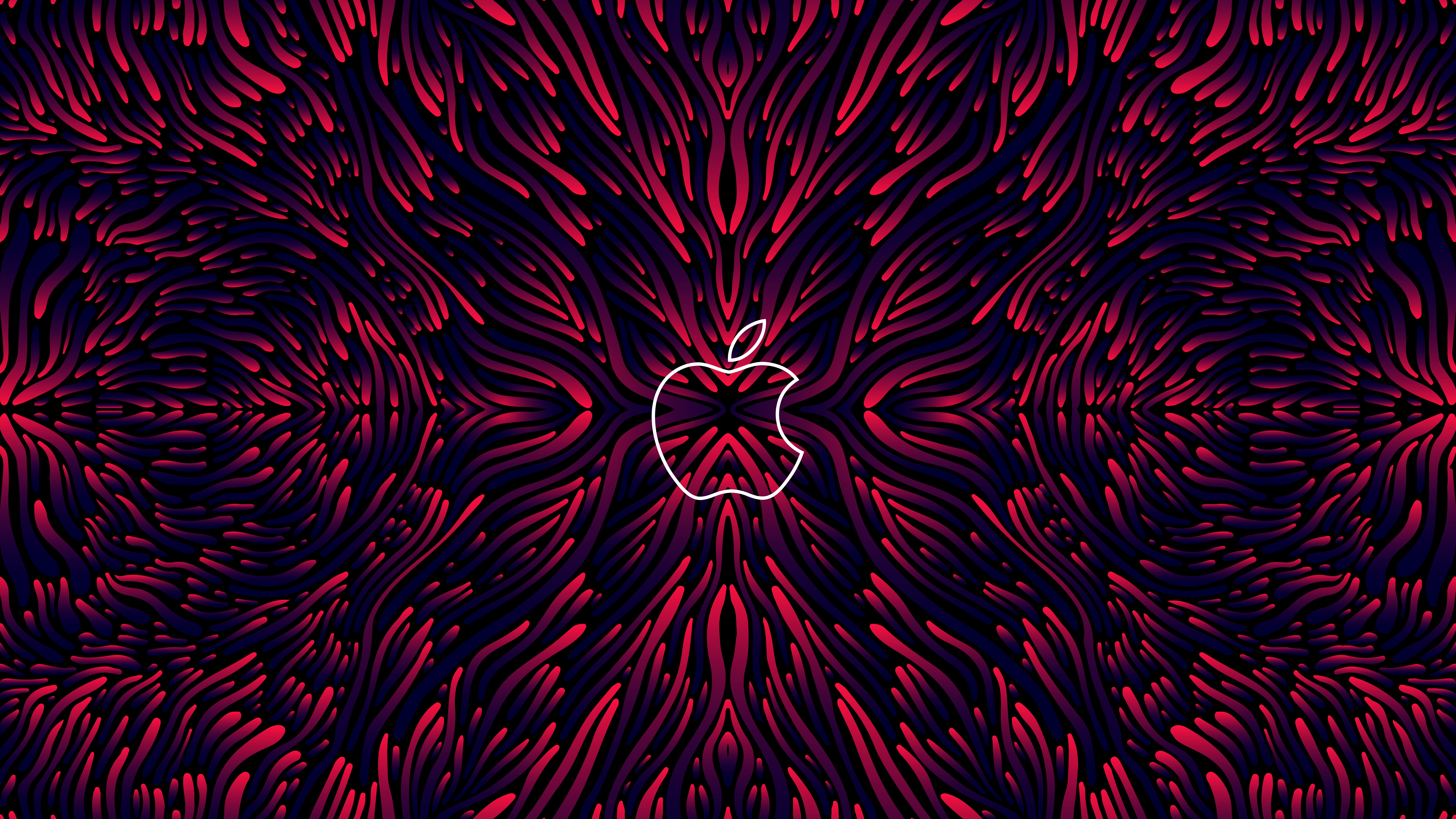 Logo da Apple, Fundo abstrato, 5K, 8K, Vermelho escuro