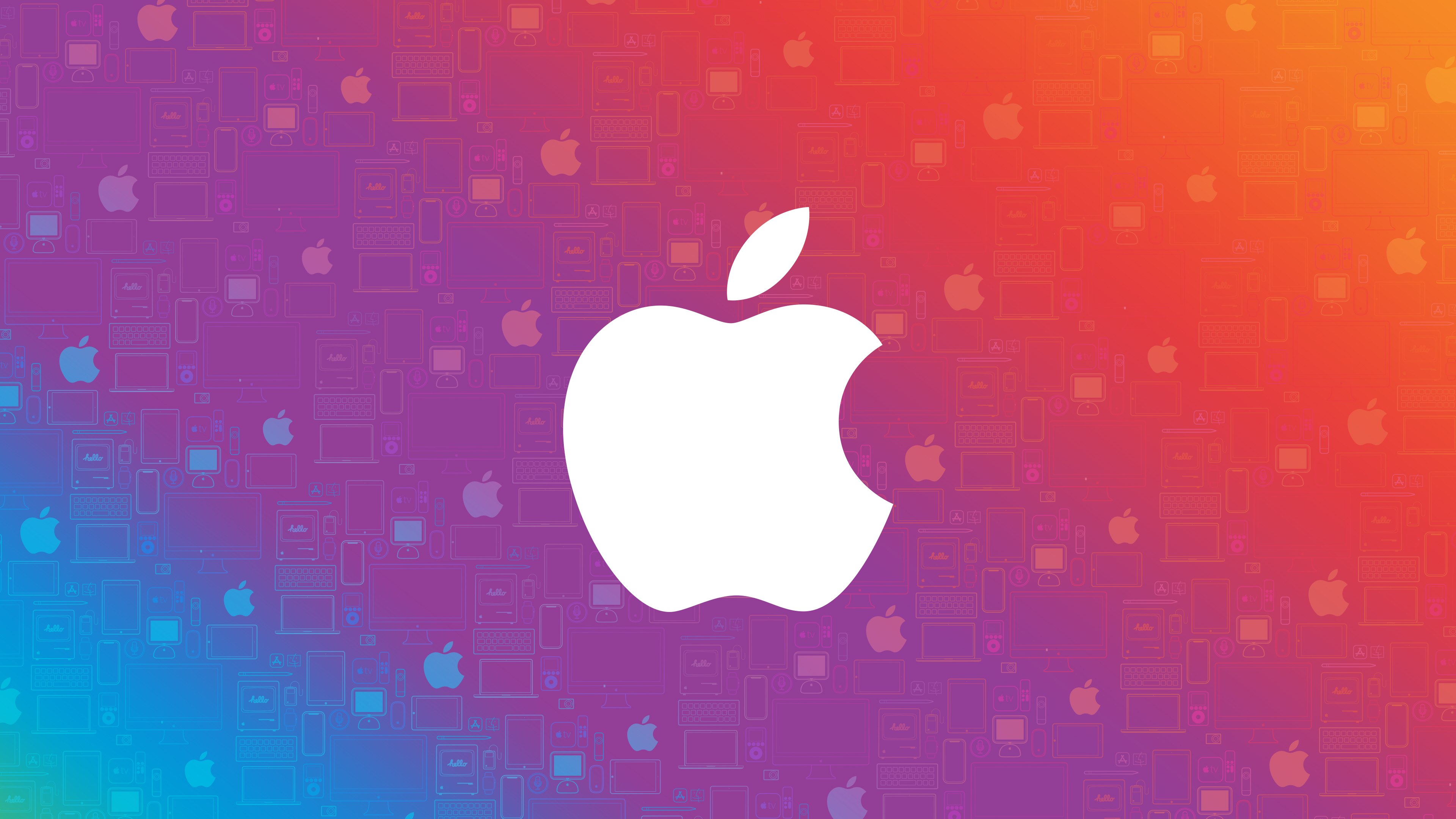 Logo da Apple, Fundo gradiente, Fundo colorido, Design abstrato