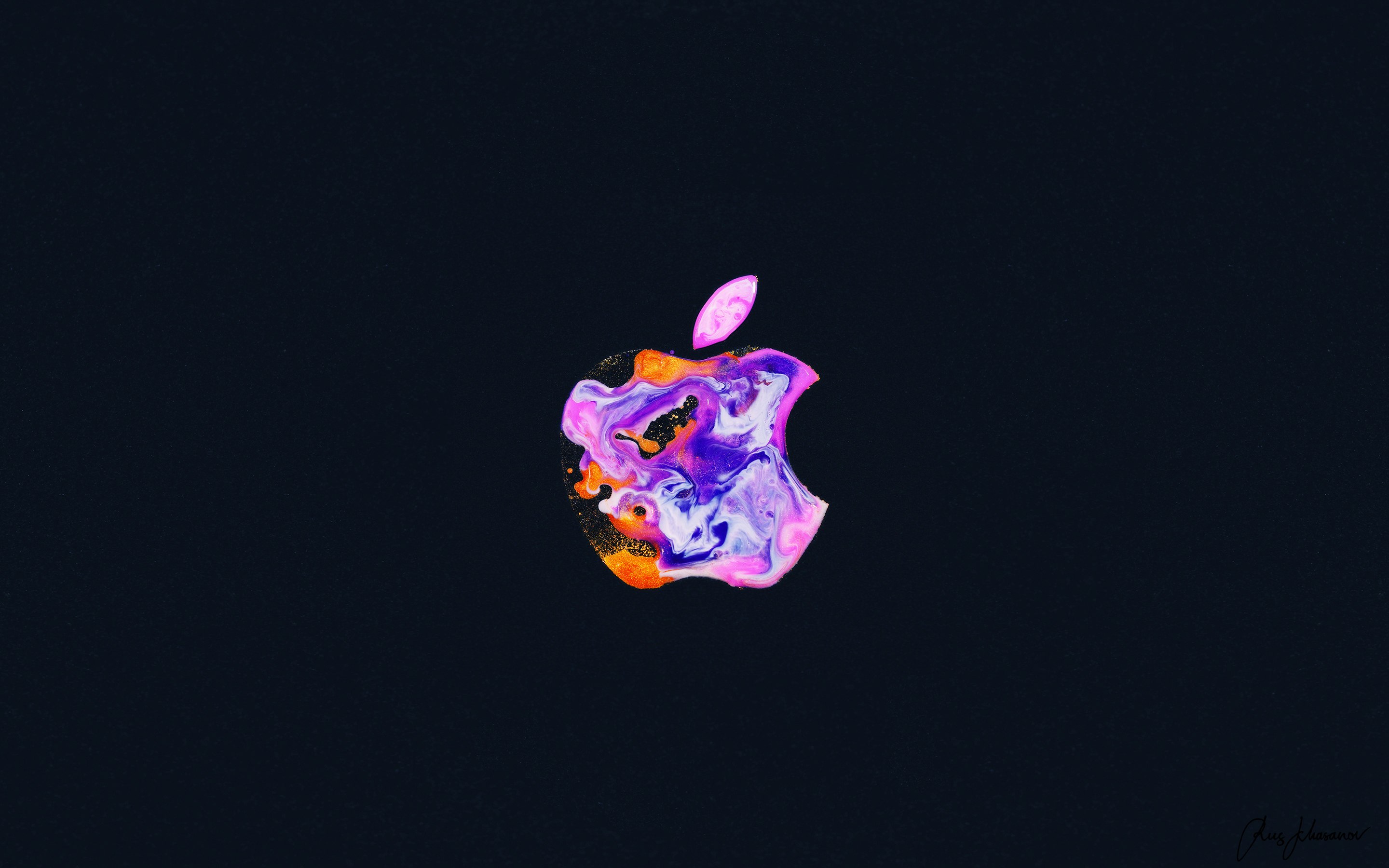 Logo da Apple, iPhone 12, Arte líquida, Fundo preto, Simples