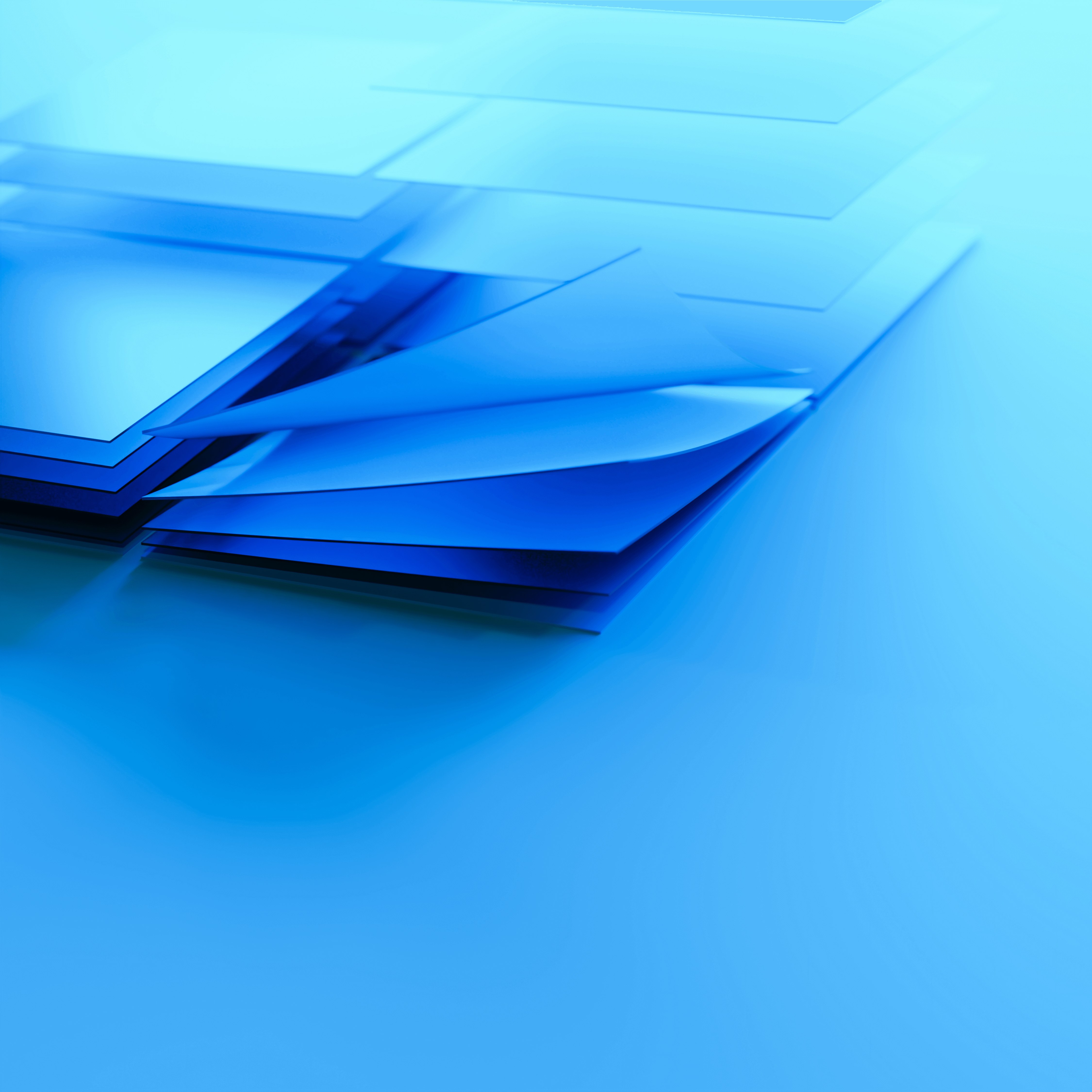 Logo do Windows, Azul, Camadas, 5K, Fundo azul