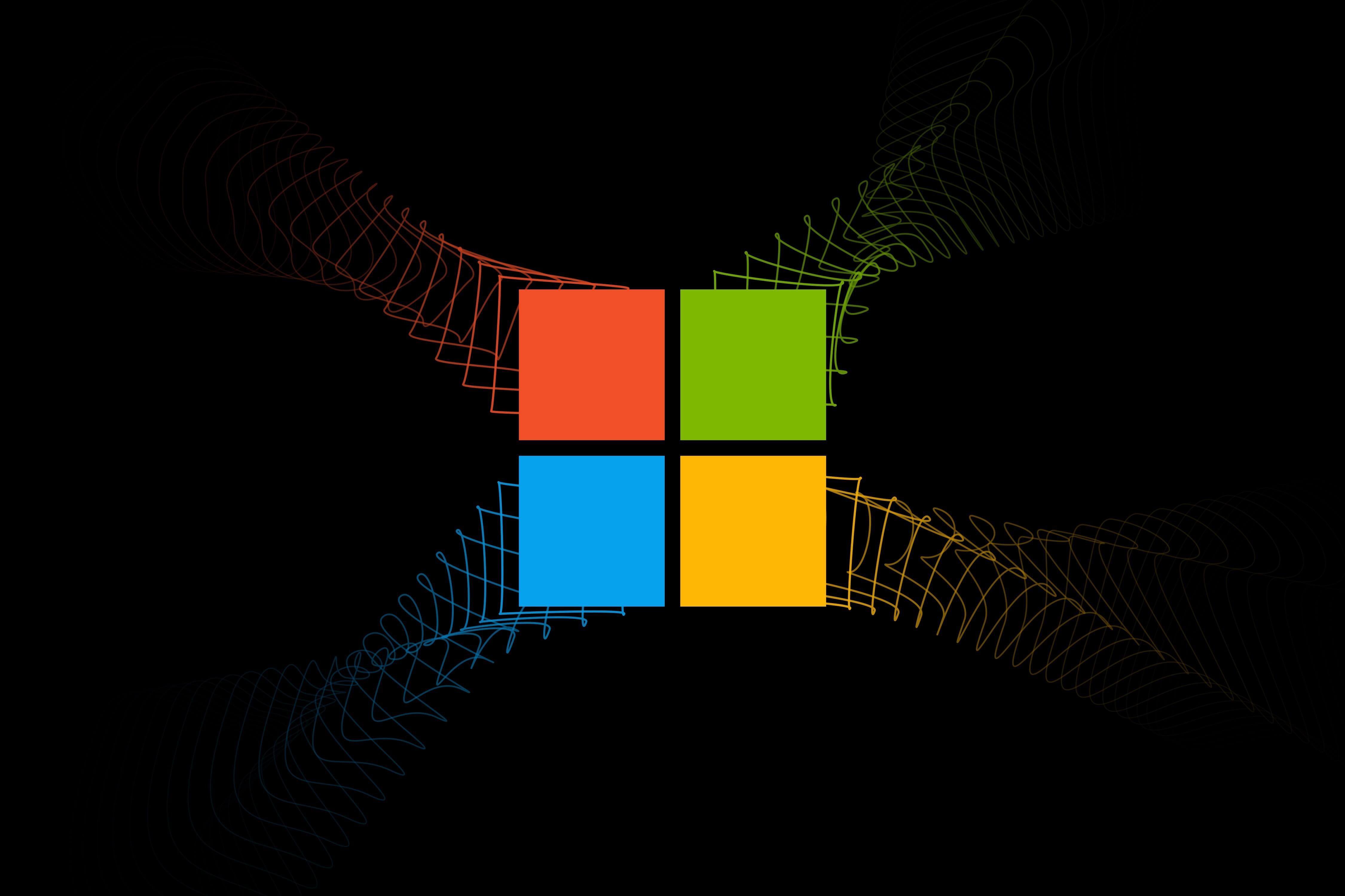Logo do Windows, Fundo preto, Minimalista
