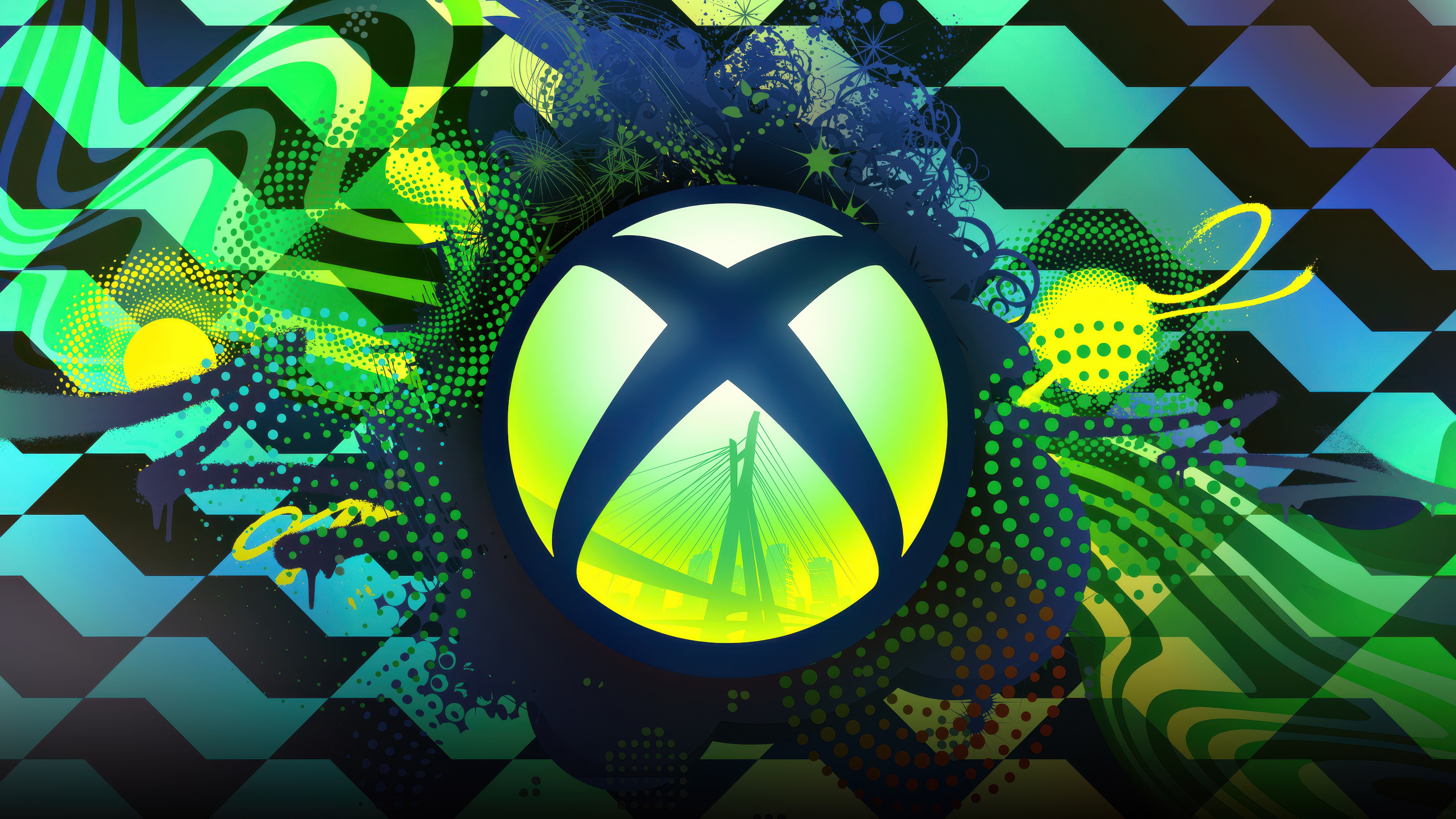Logo do Xbox, Abstrato verde, 5K