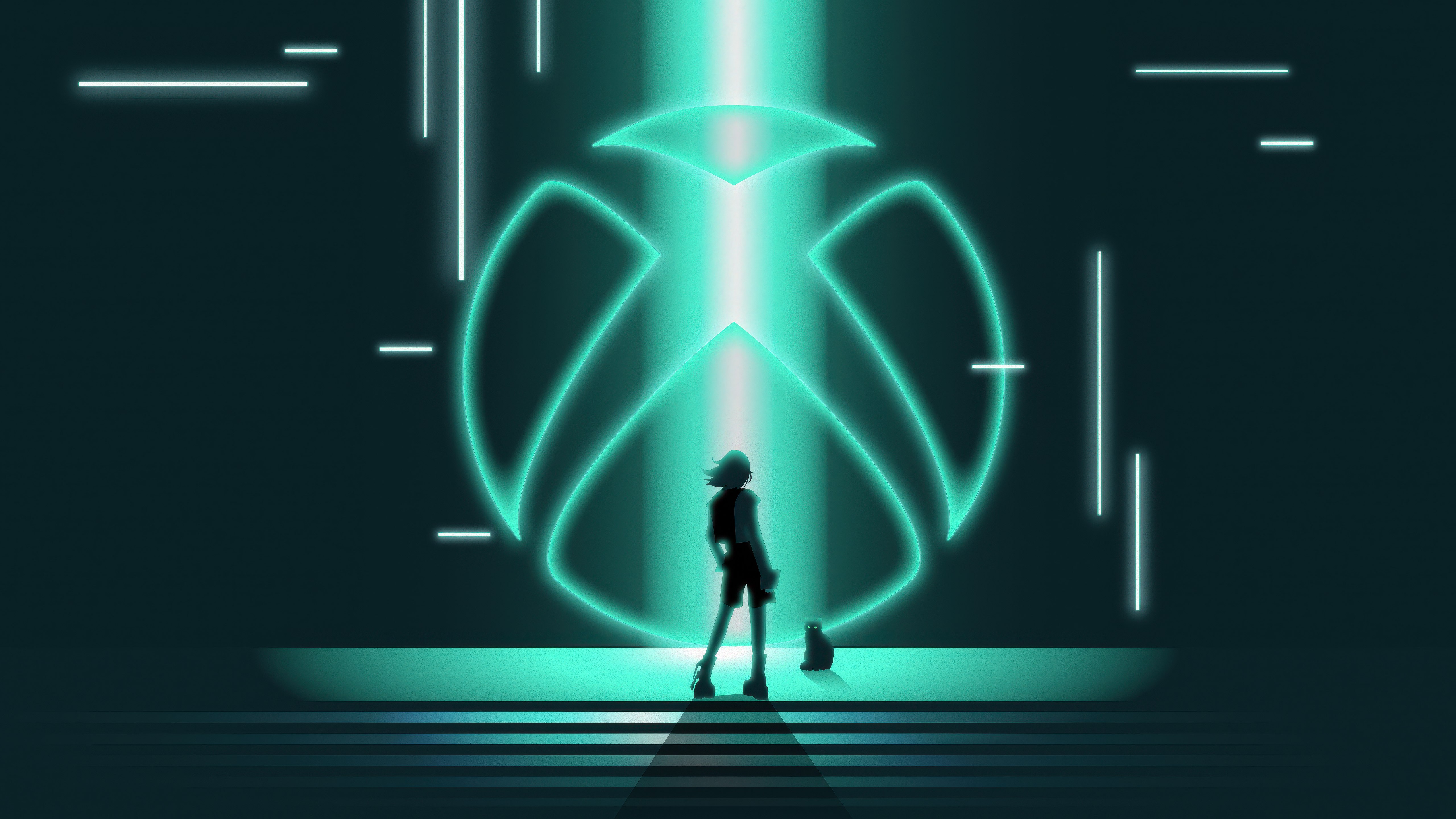 Logo do Xbox, Cyberpunk, Logo neon, 5K, Futurista