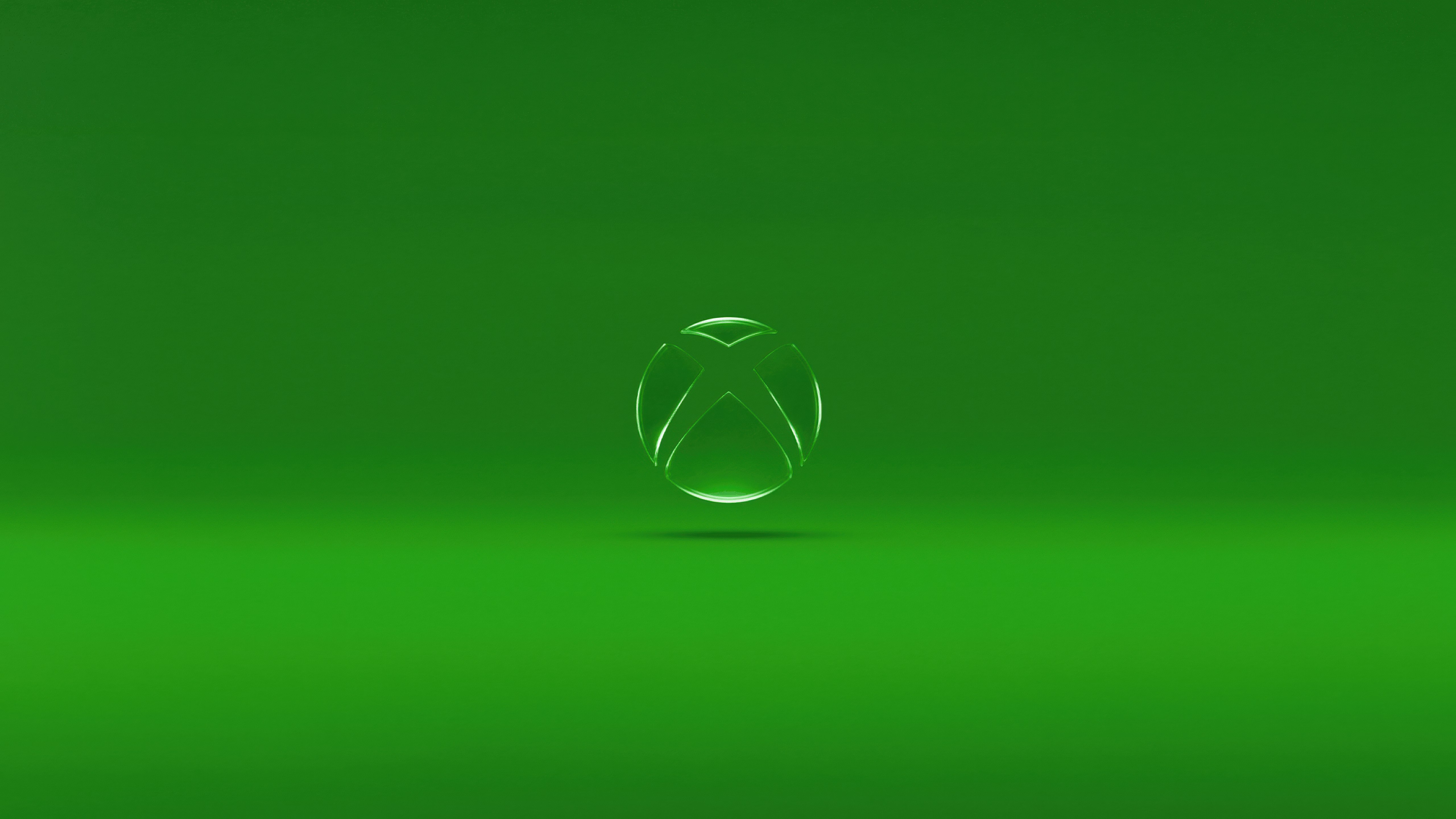 Logo do Xbox, Vítreo, Fundo verde, 5K, Minimalista