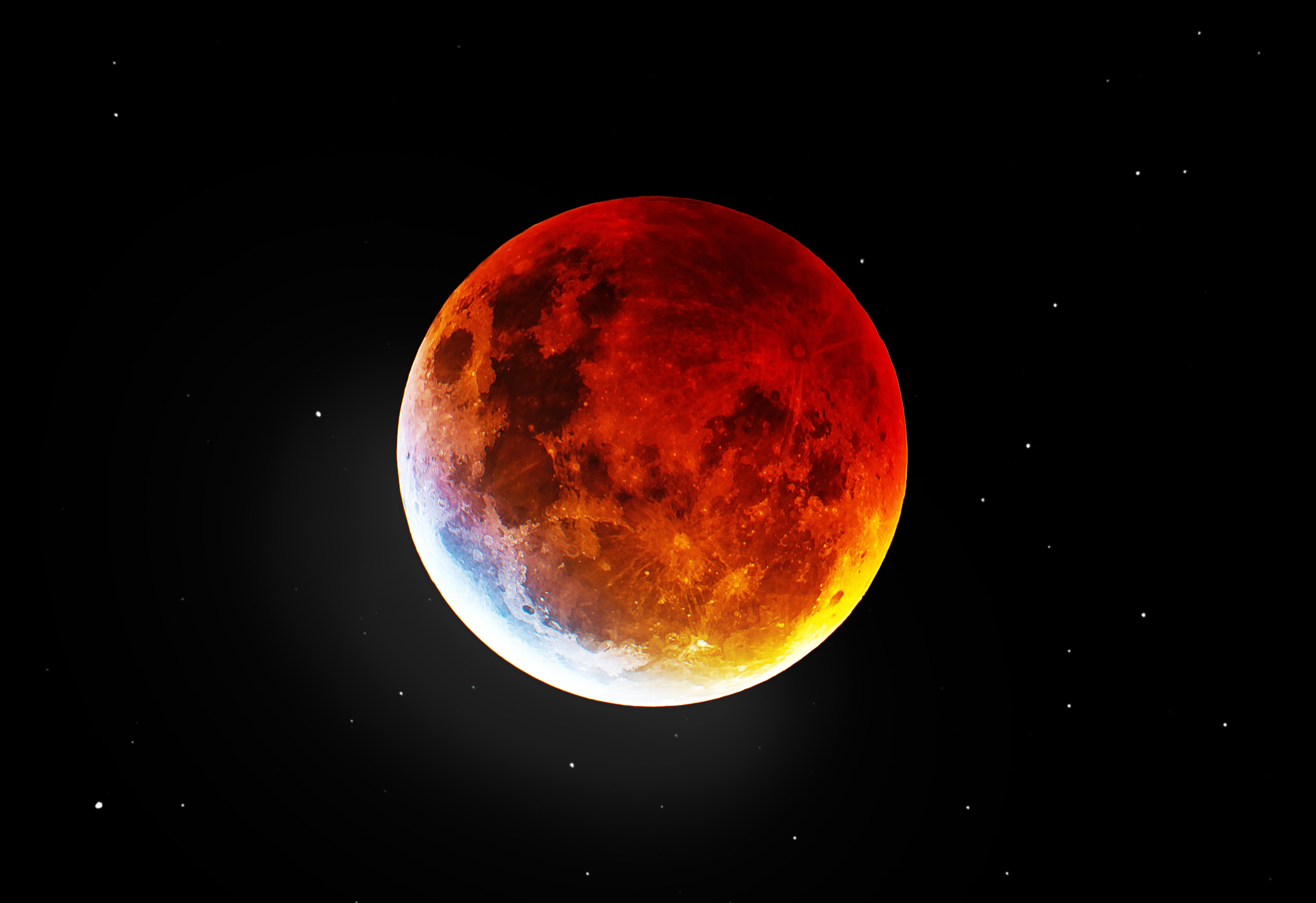 Lua de sangue, Noite, Fundo escuro, 5K