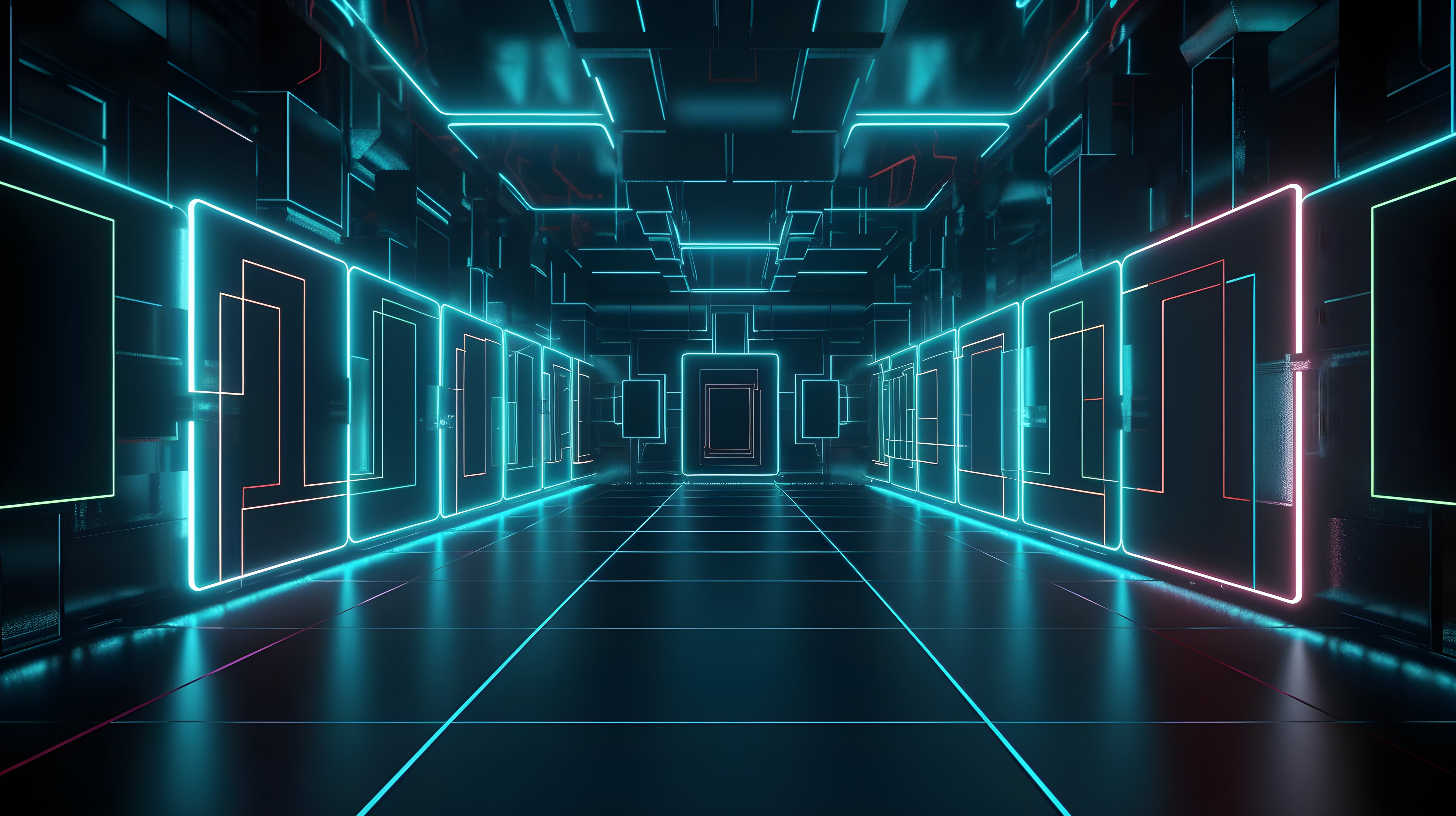 Luzes de neon, Arte digital, Futurista, 5K