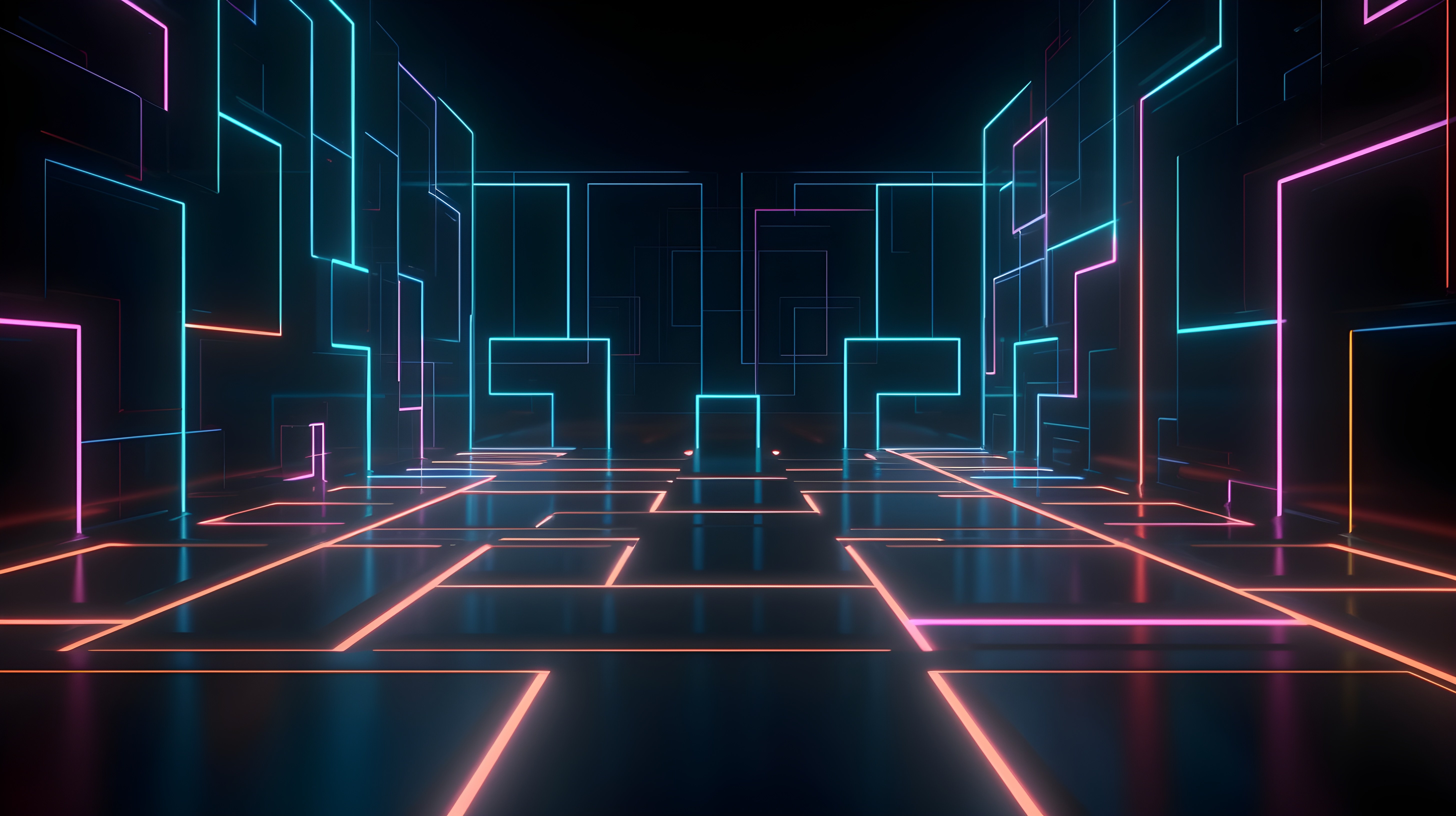 Luzes de neon, Parede, Futurista, 5K
