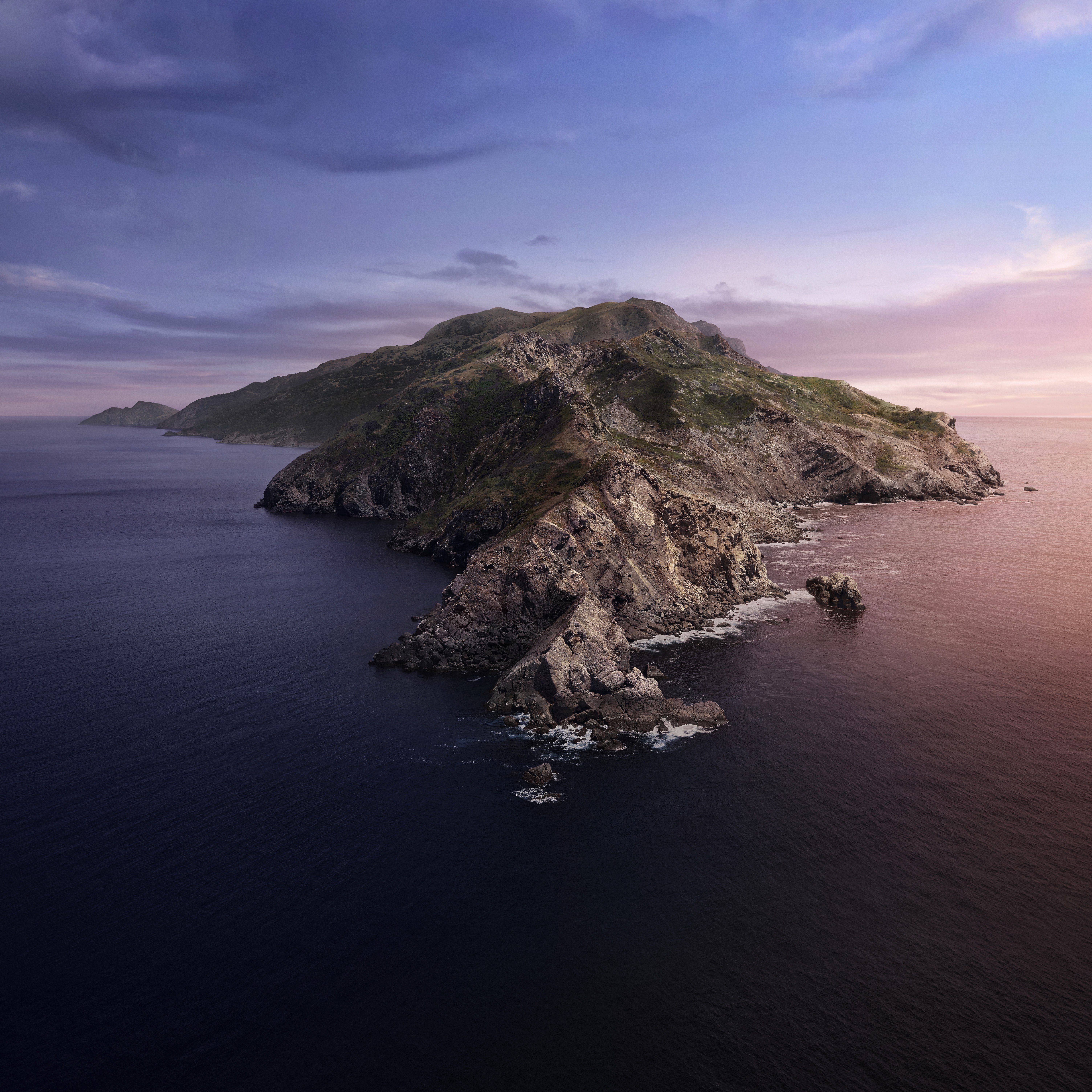 macOS Catalina, 5K, Montanhas, Ilha, Dia, Stock, Estética