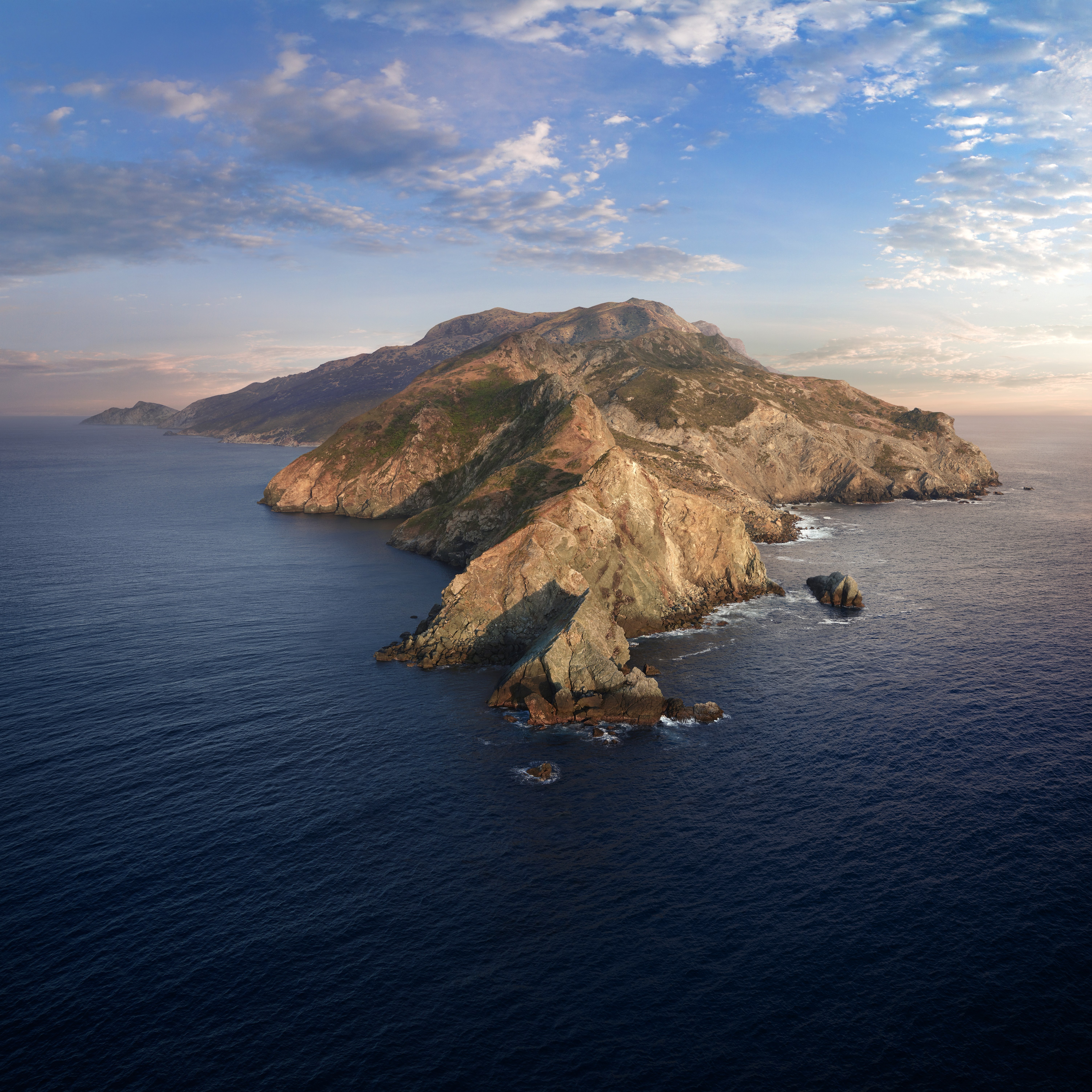 macOS Catalina, Montanhas, Ilha, Manhã, Stock, 5K