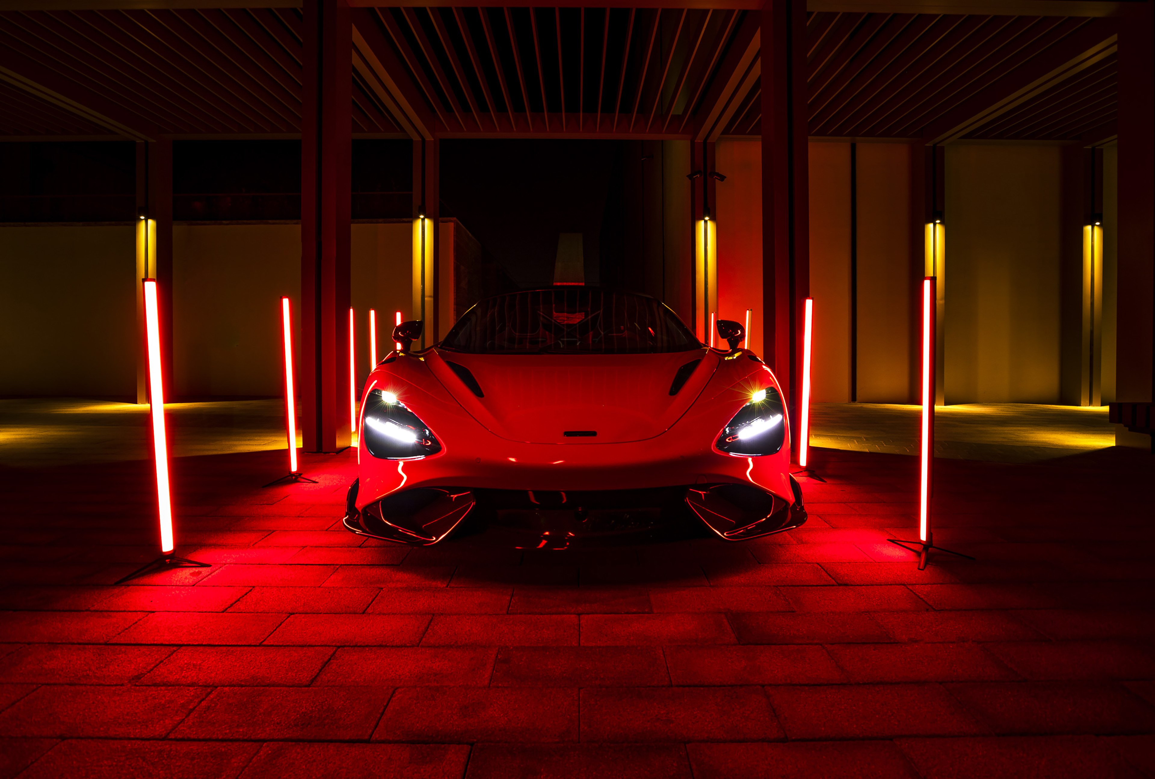 McLaren 765LT, Carros vermelhos, Superesportivos, 2021, Vermelho escuro