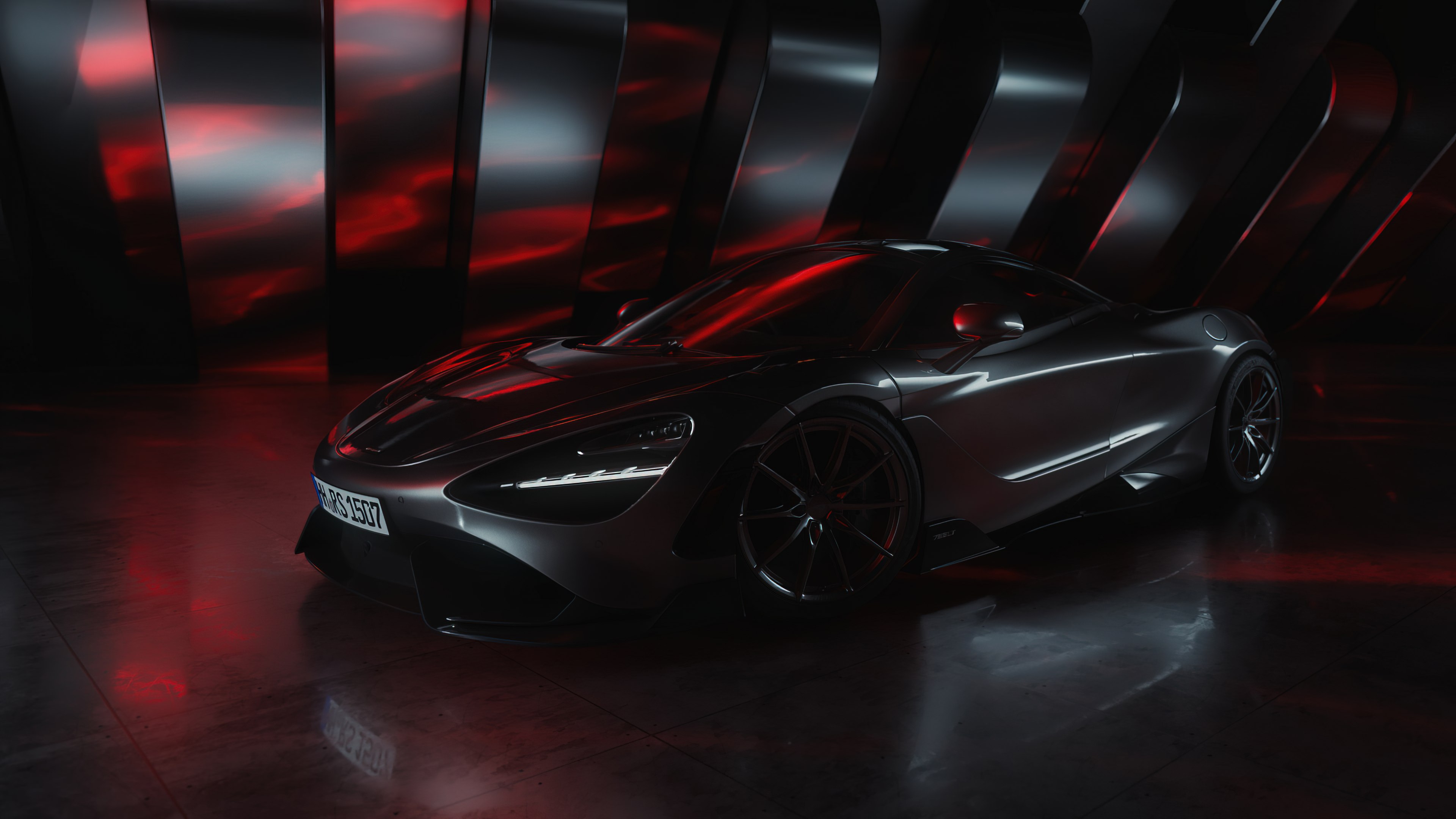 McLaren 765LT, CGI, Estética escura