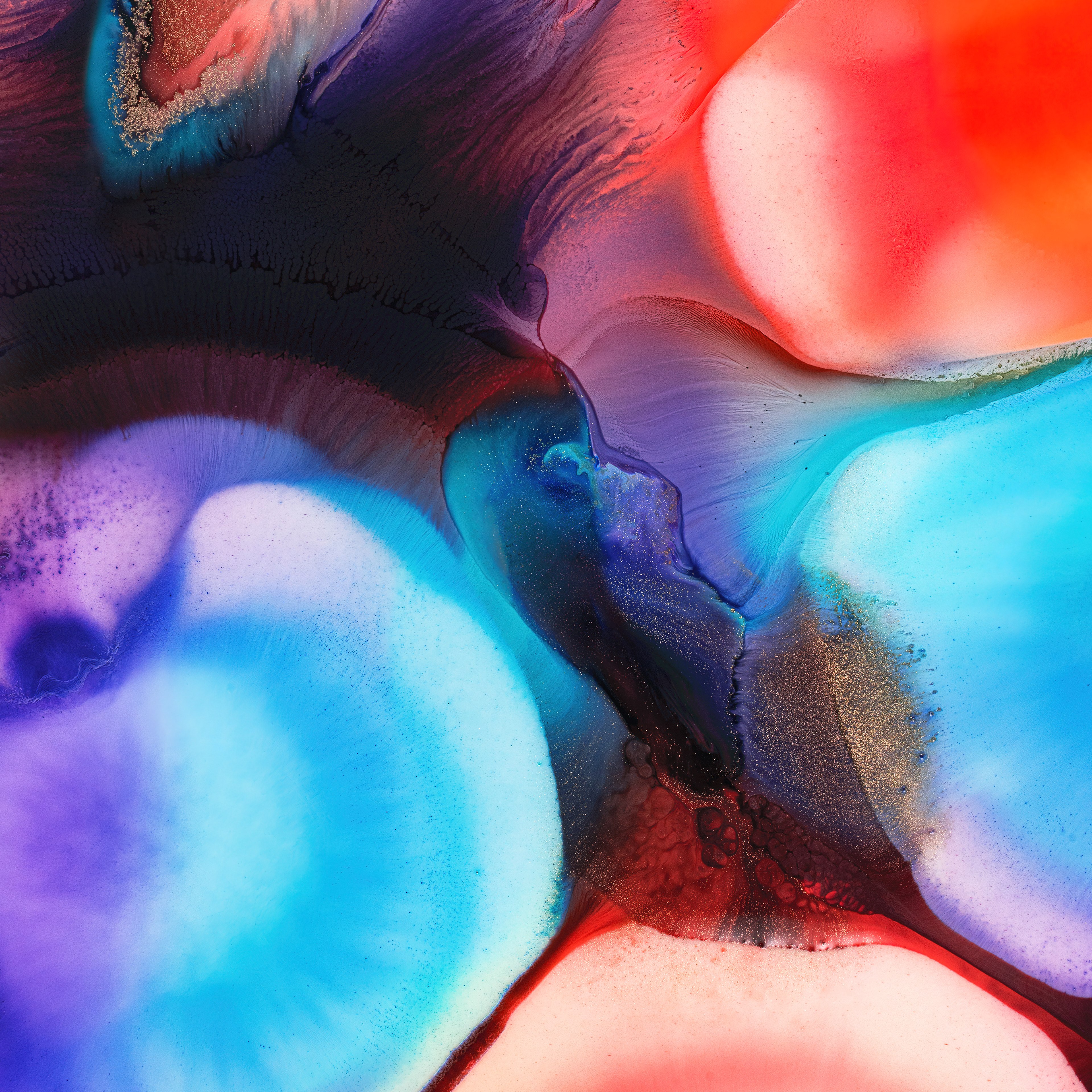 Mi Pad 5 Pro, Fundo colorido, Arte líquida, Macro, Stock