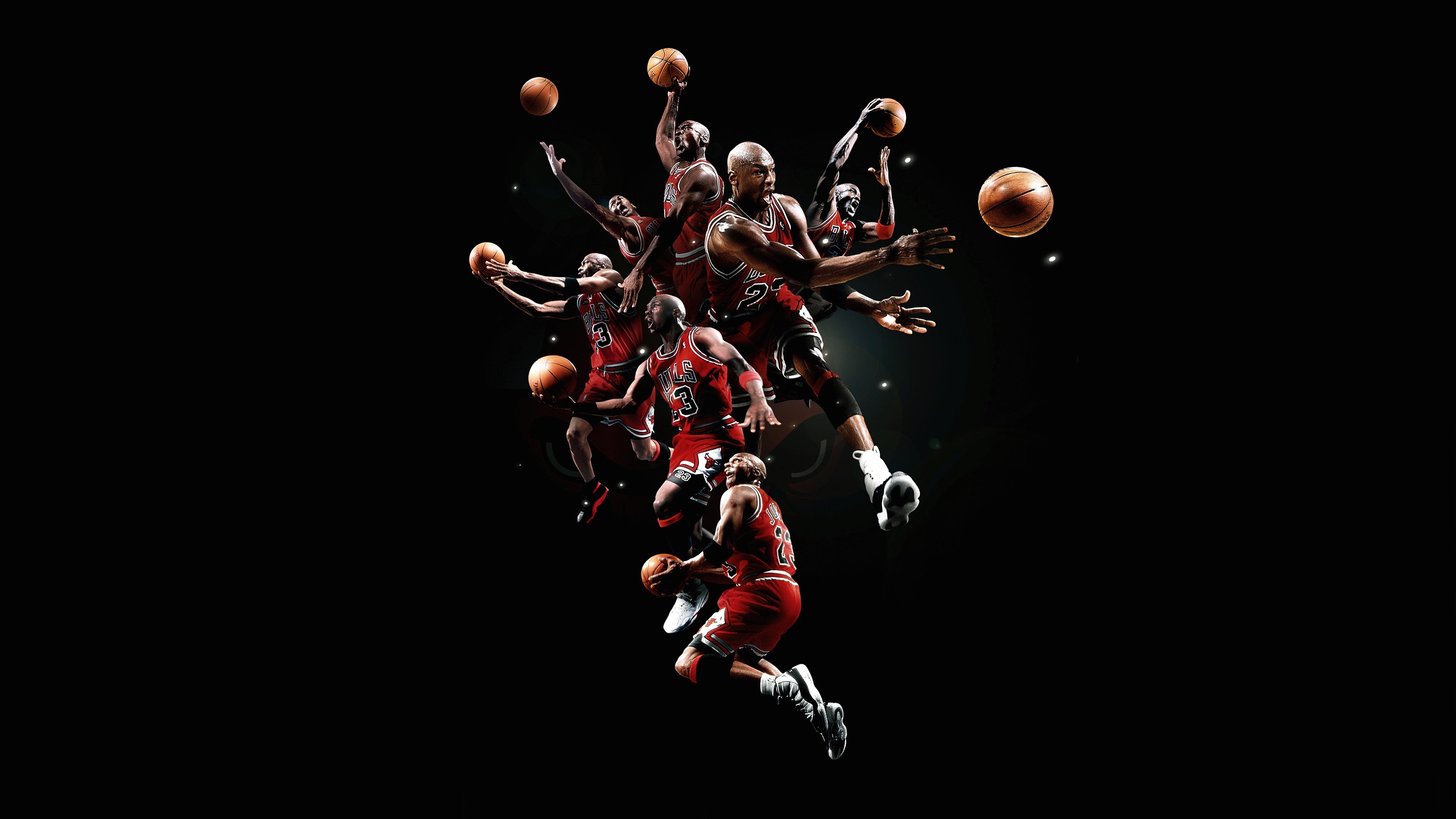 Michael Jordan, Fundo preto, Jogador de basquete, Chicago Bulls, 5K