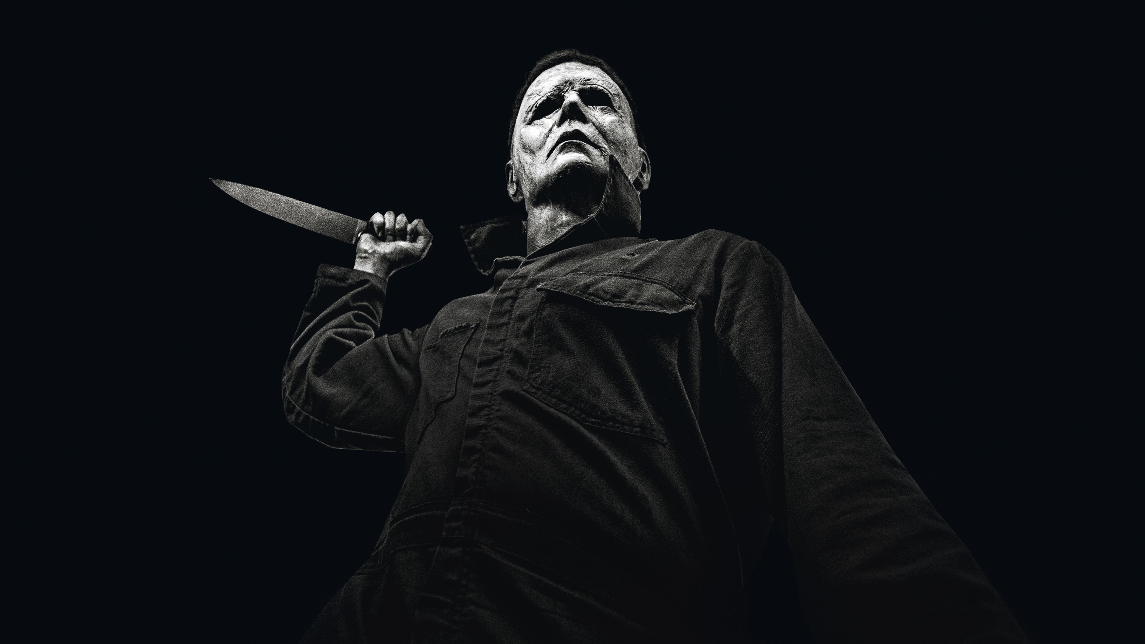 Michael Myers, Máscara assustadora, Fundo preto, Noite de Halloween