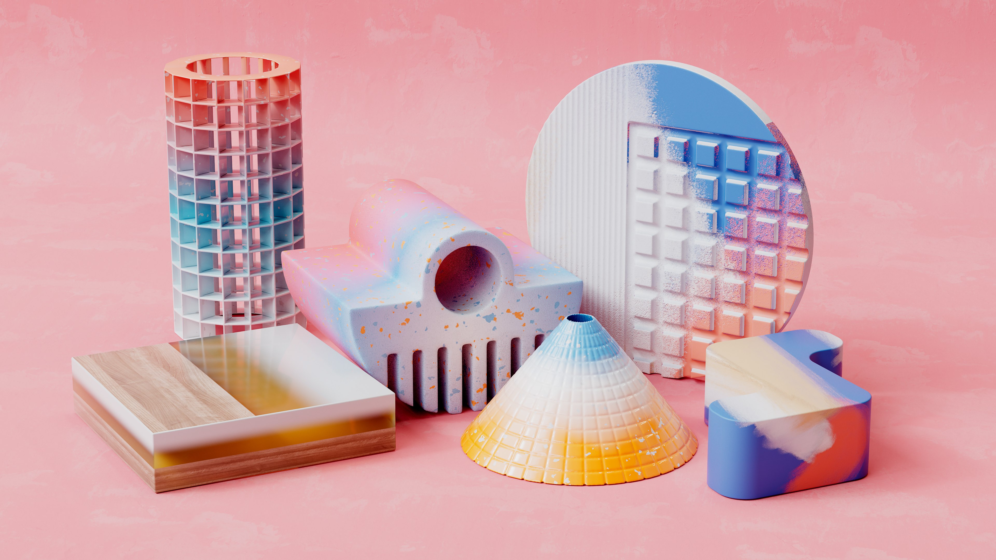 Microsoft 365, 3D, Fundo pêssego, Microsoft Design, 2020