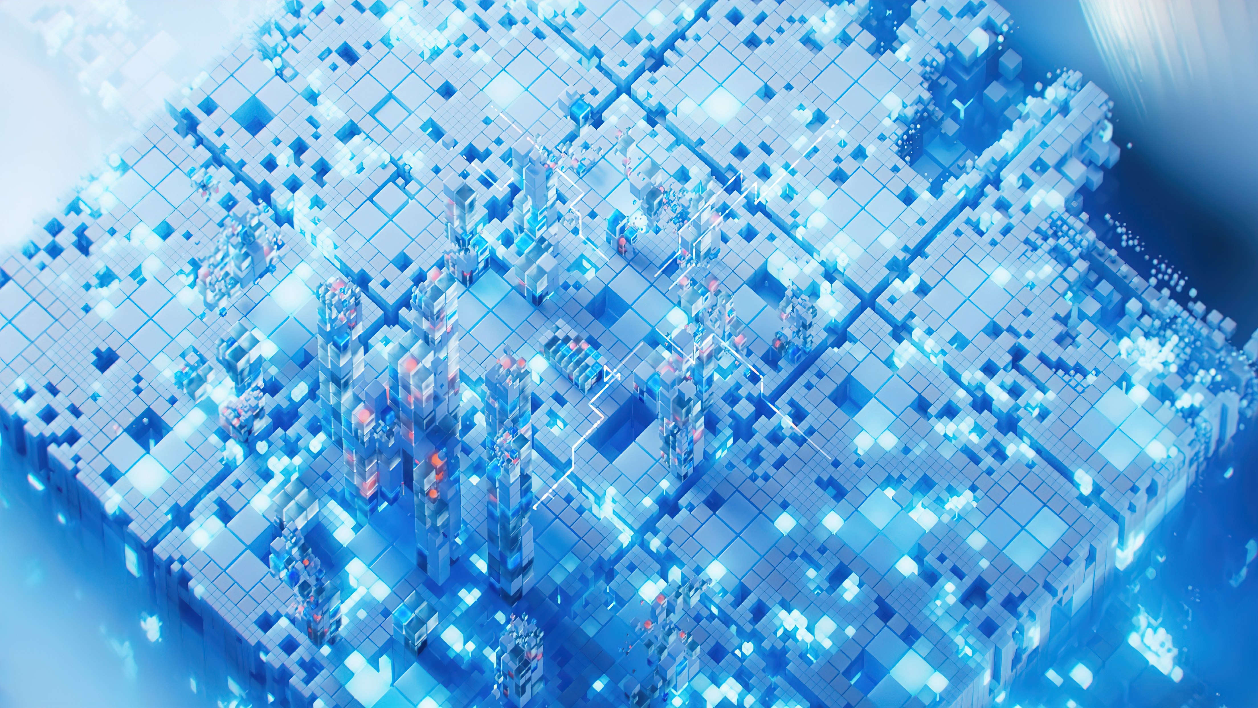 Microsoft 365, Fundo 3D, Fundo abstrato, Fundo azul