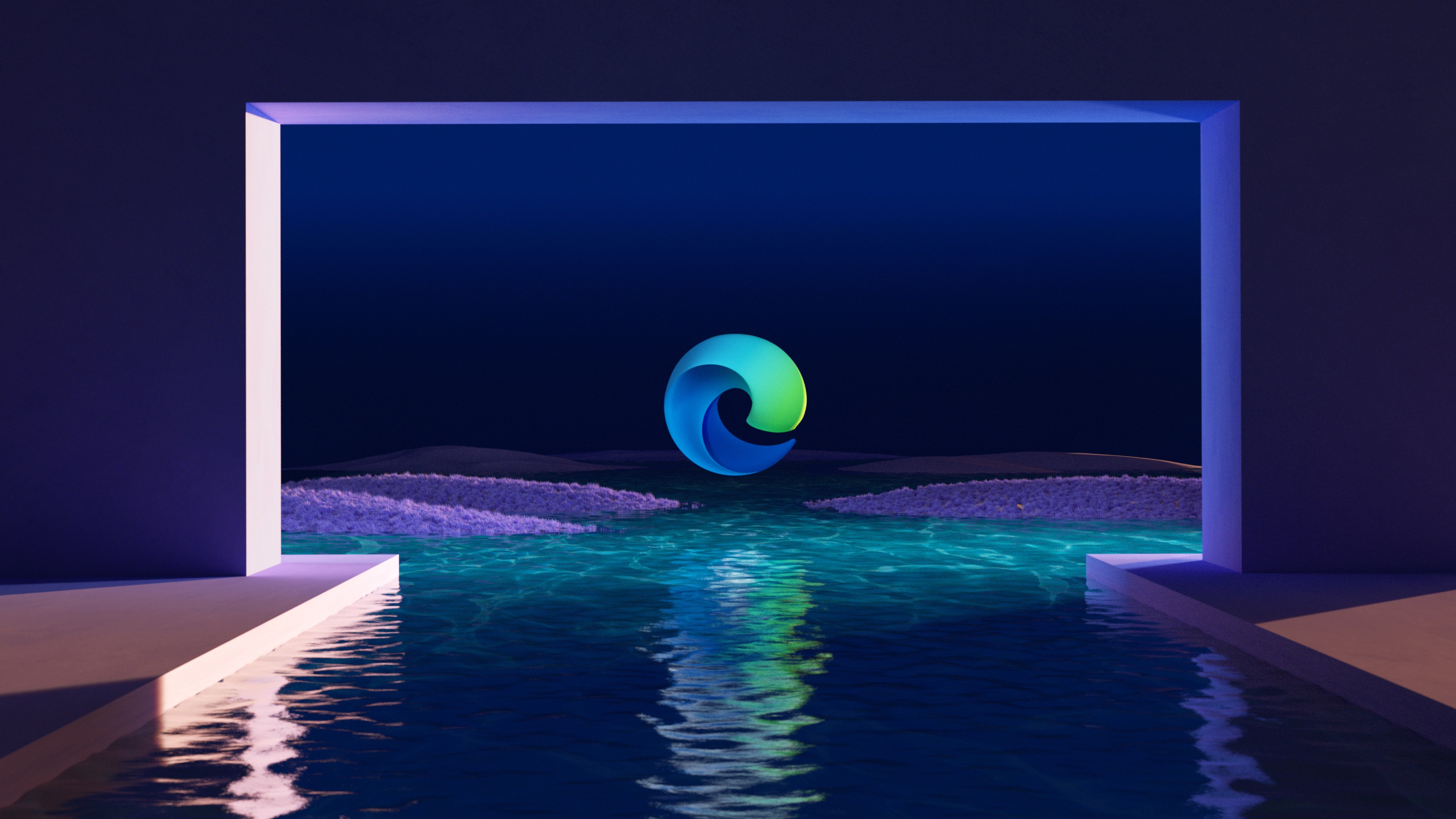 Microsoft Edge, Tema escuro, Paisagem, Noite, Surreal