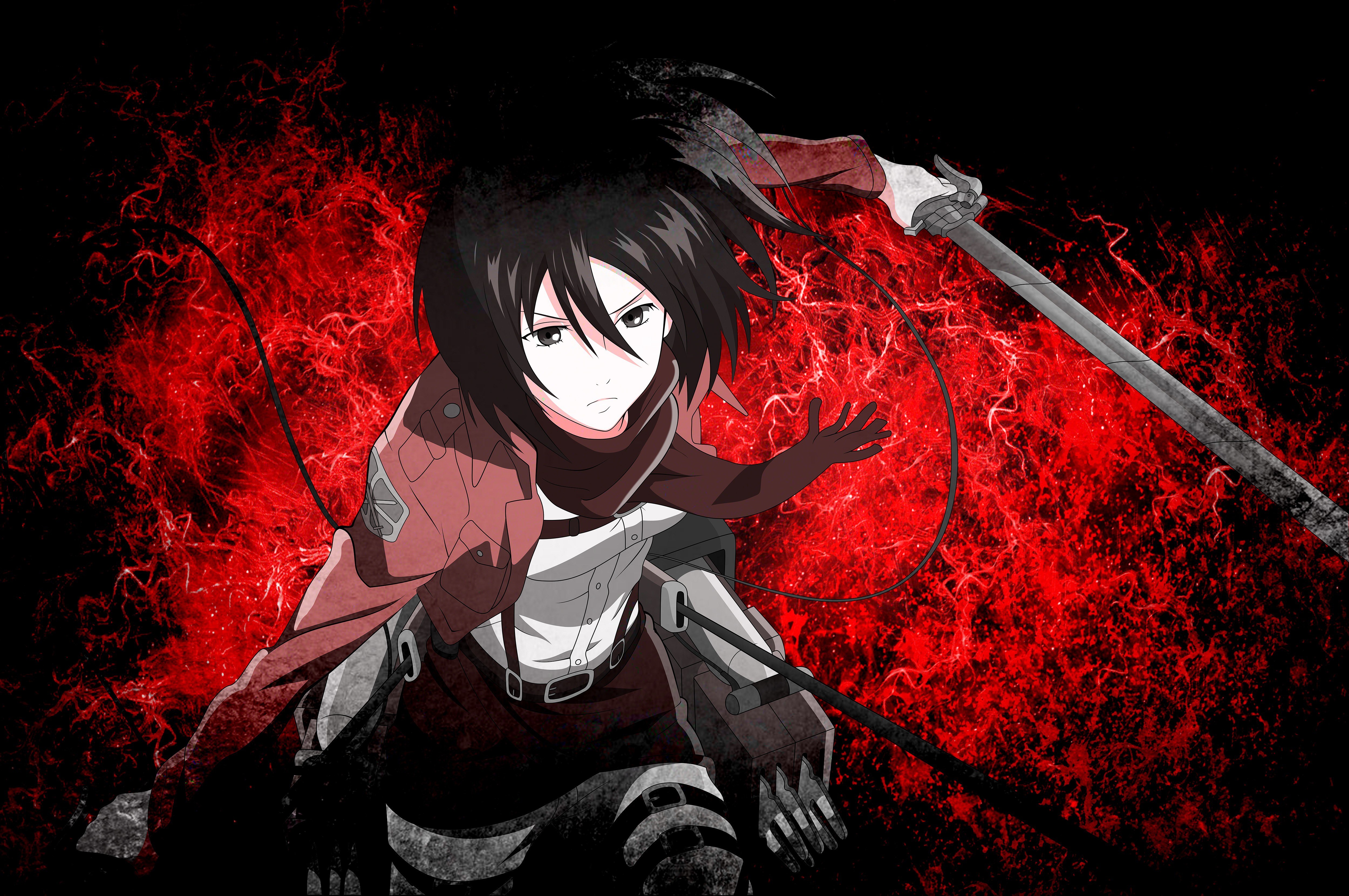 Mikasa Ackerman, Attack on Titan, 5K, Shingeki no Kyojin