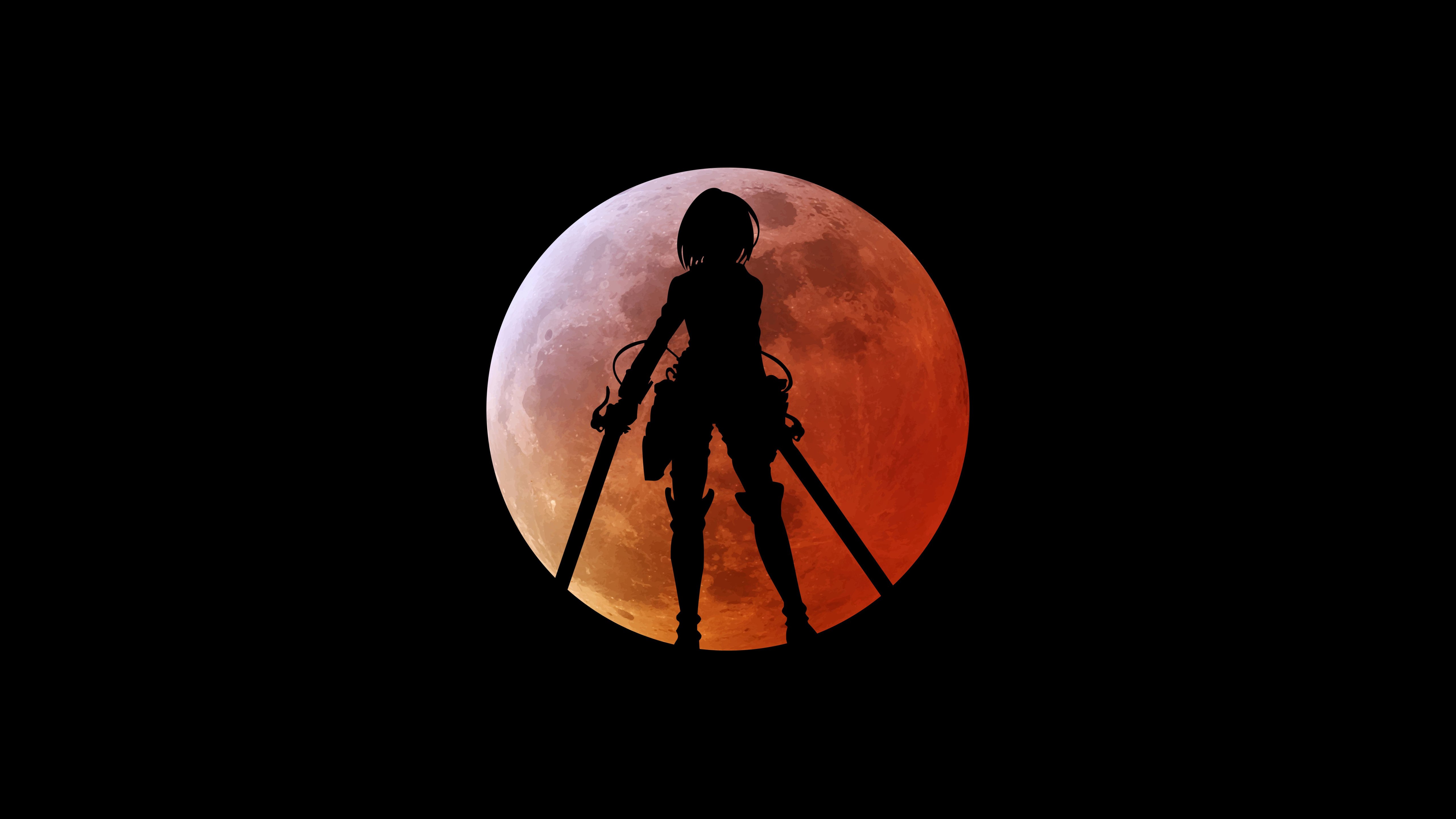 Mikasa Ackerman, Fundo preto, Attack on Titan, 5K