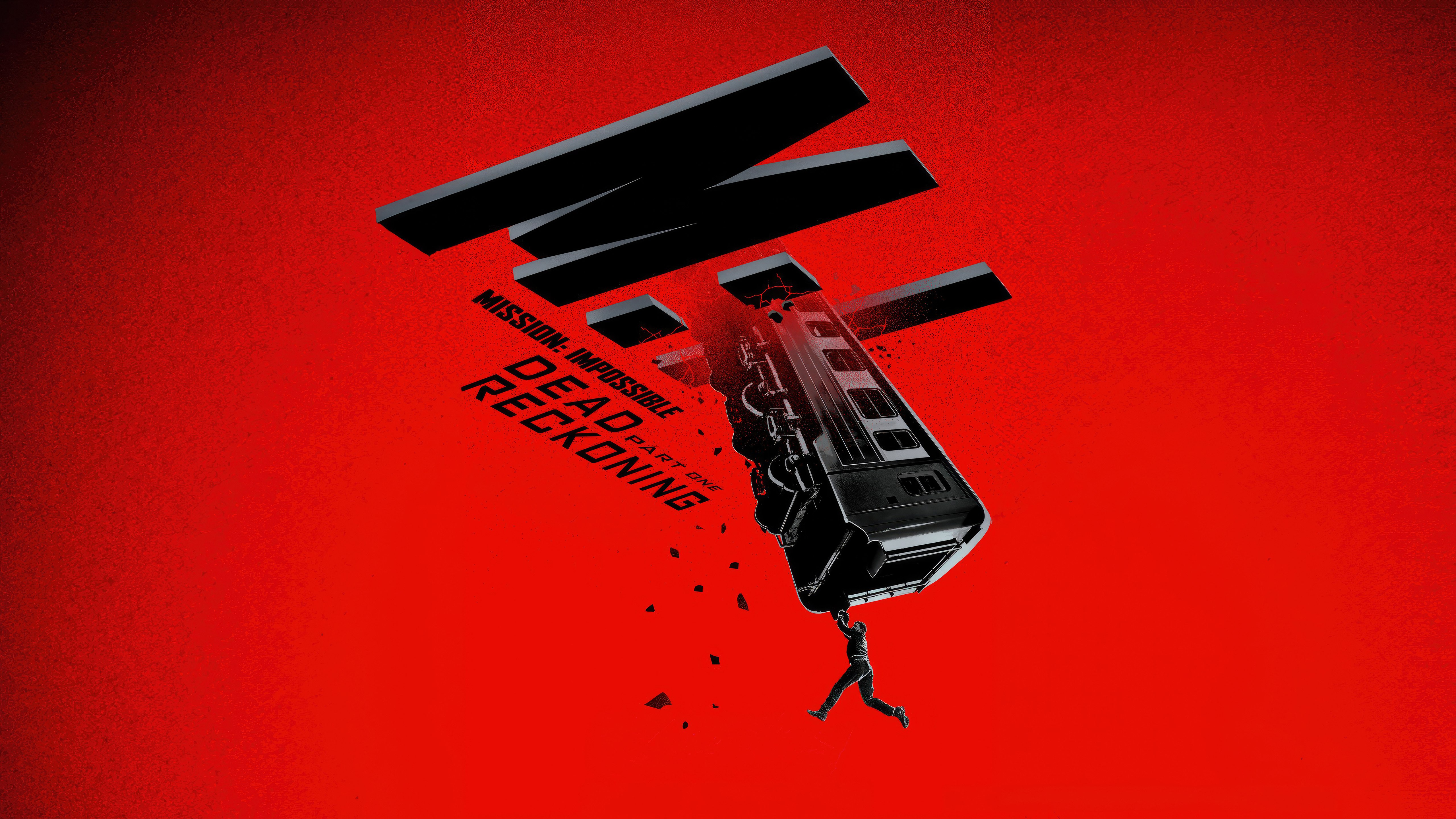 Mission: Impossible - Dead Reckoning Part One, 5K, Filmes de 2023, Fundo vermelho