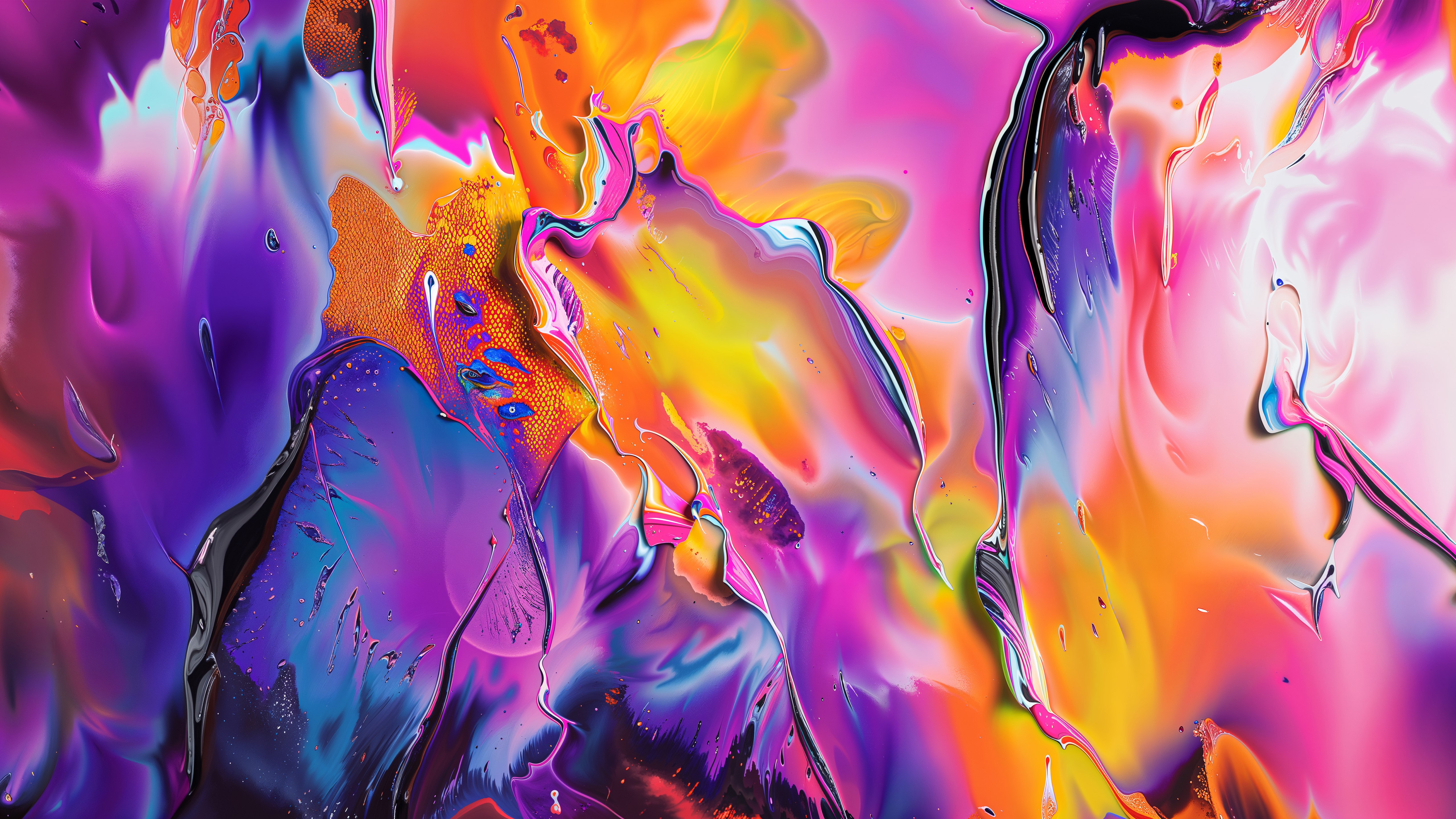 Multicolorido, Arte fluida, Brilhante, Abstrato colorido