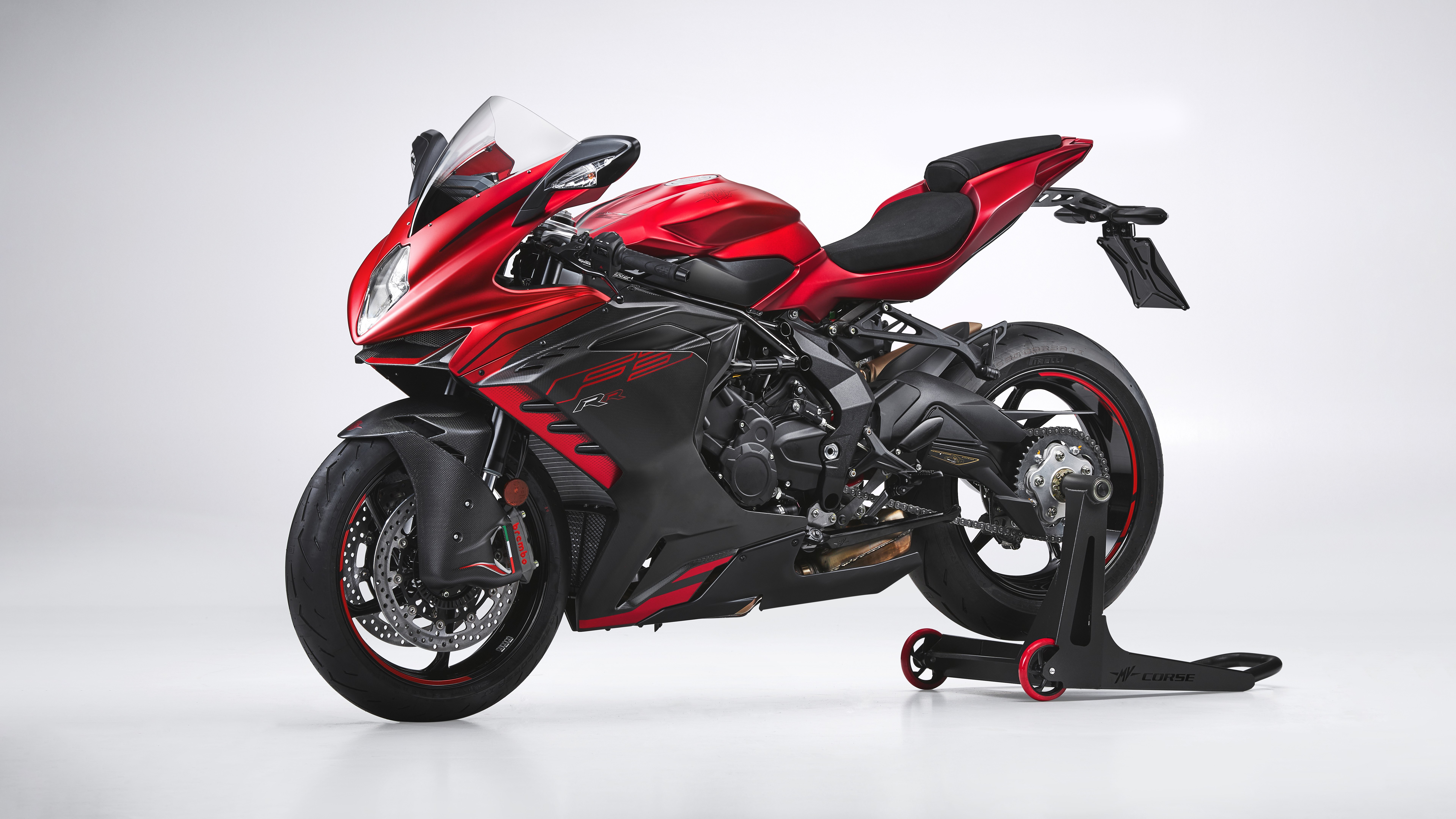 MV Agusta F3 RR, Superbikes, Motos esportivas, Fundo branco, 2022, 5K, 8K