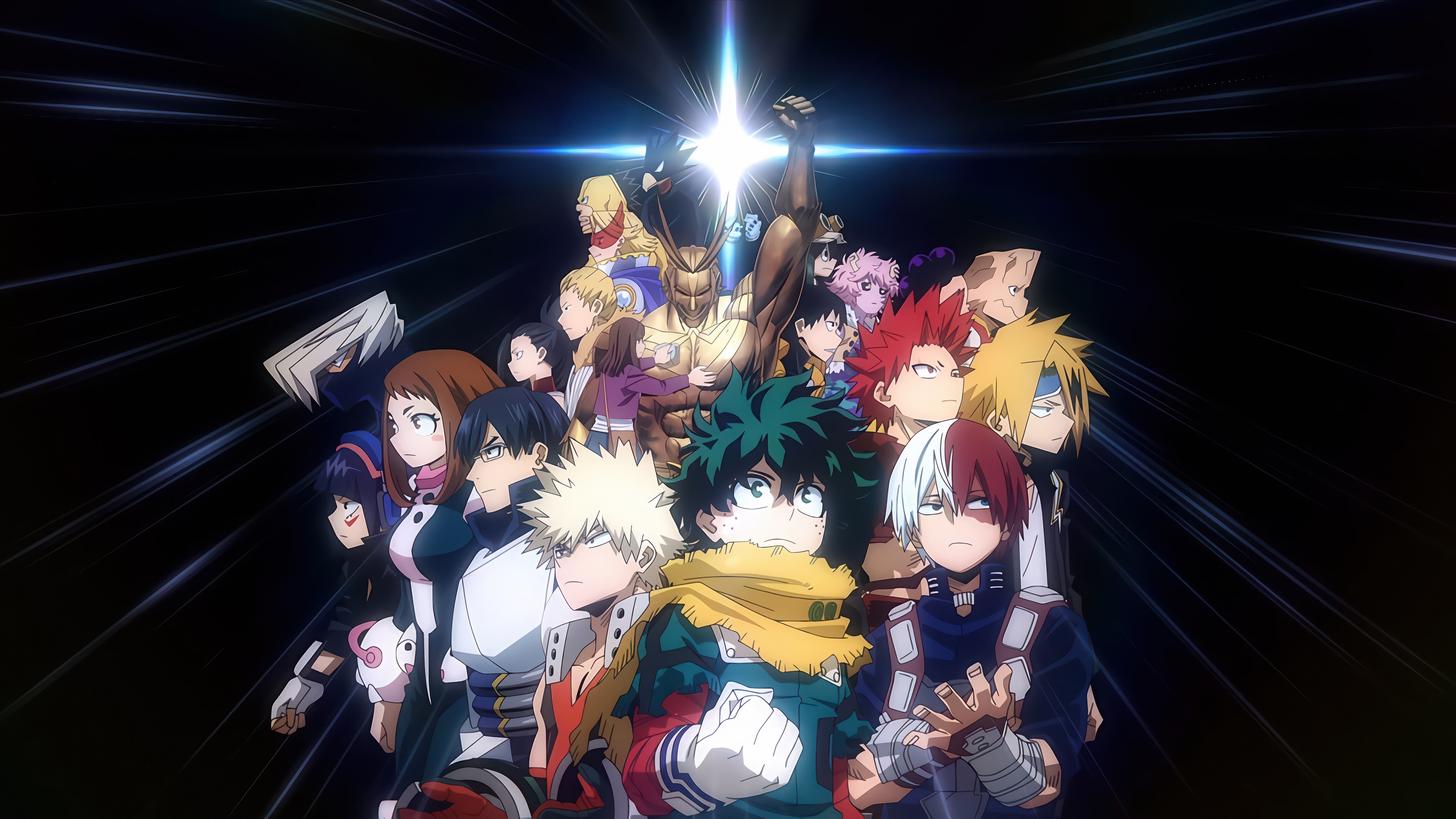 My Hero Academia, Fundo escuro, Arte de personagem, 5K, Izuku Midoriya