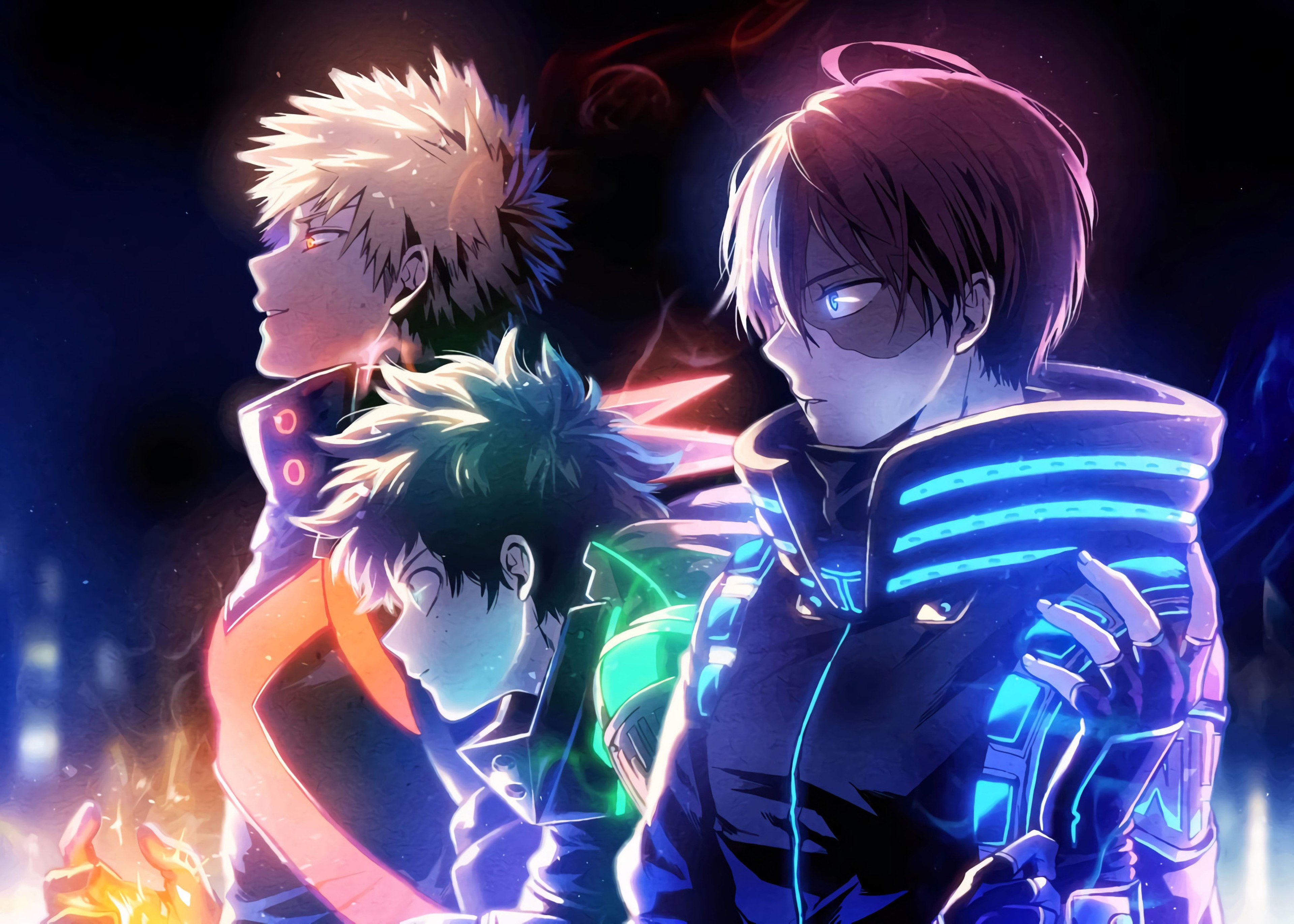 My Hero Academia, Neon, Katsuki Bakugo, Izuku Midoriya, Noragami, Anime estético