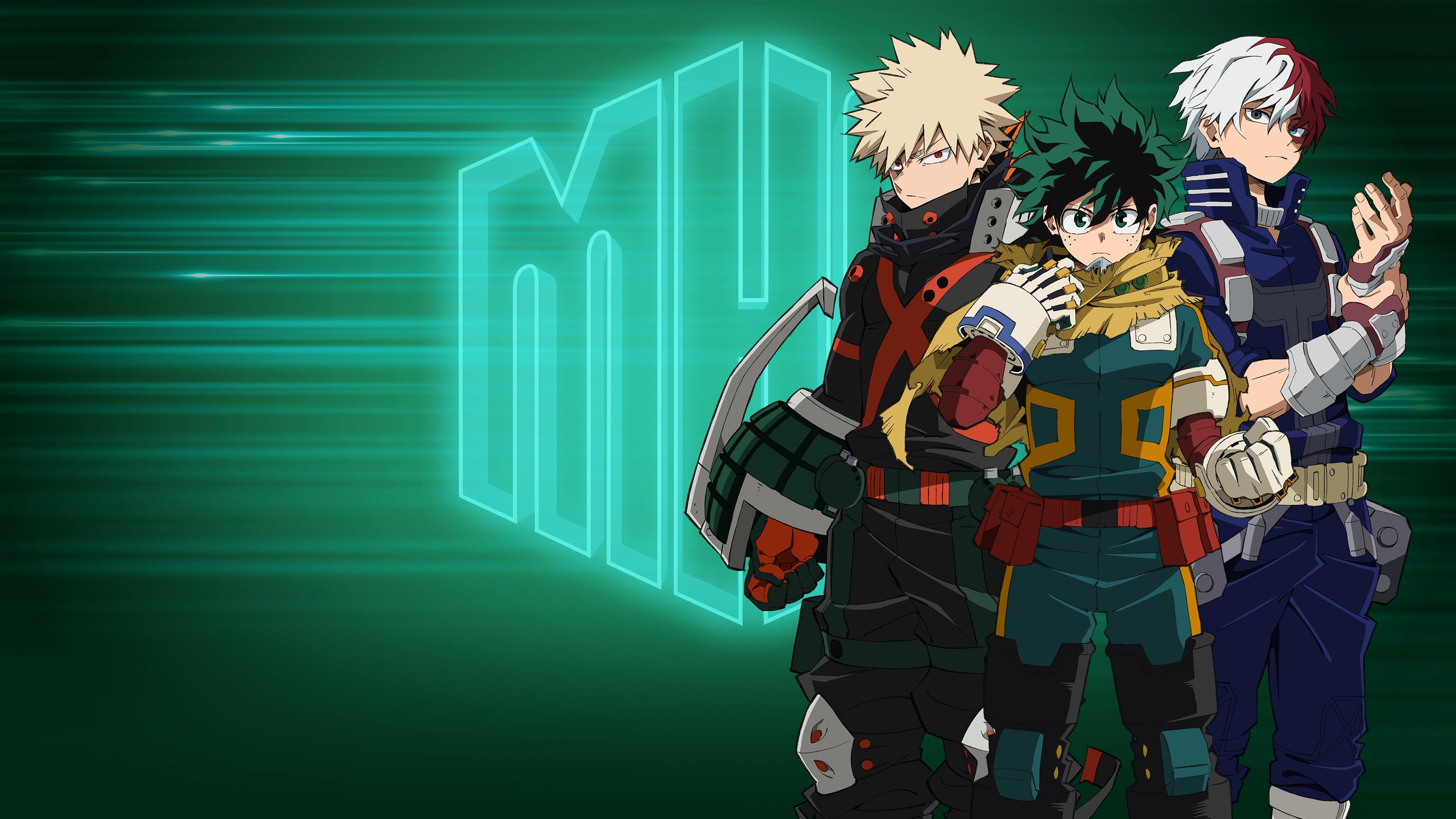My Hero Academia, Pôster, Izuku Midoriya, Katsuki Bakugo, Shoto Todoroki