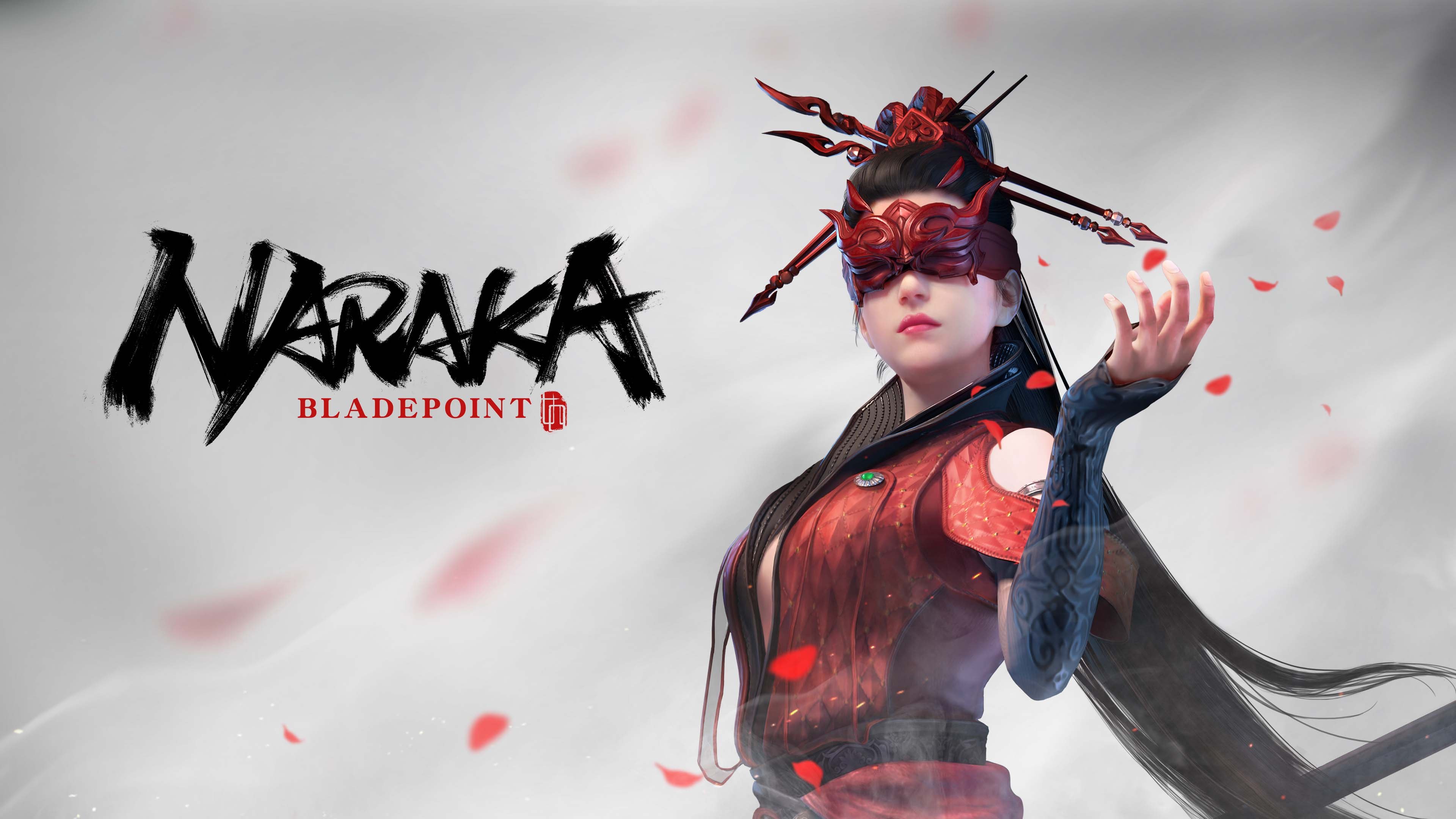 Naraka: Bladepoint, Key Art, Personagem feminina, Máscara, Vermelho