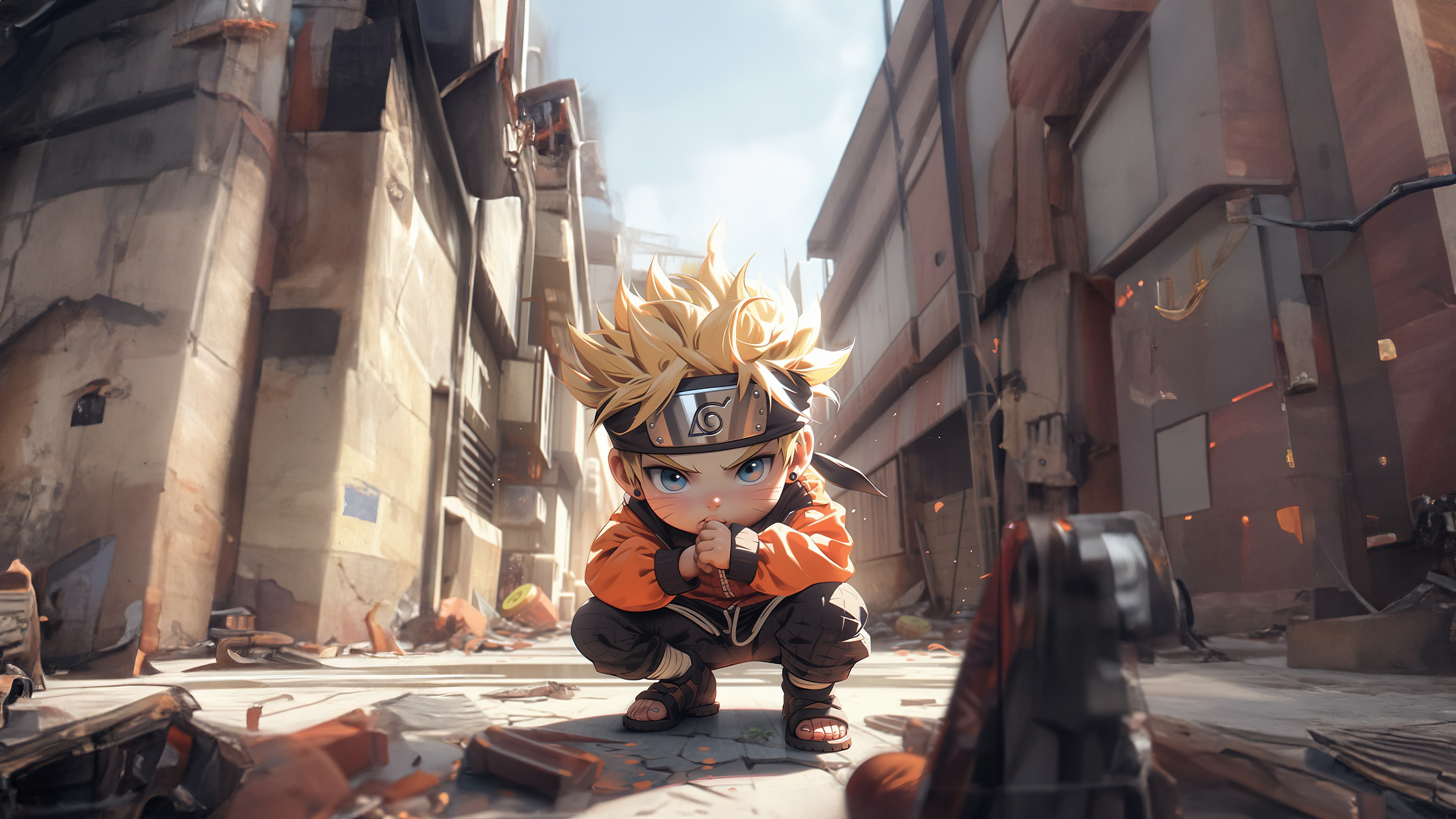 Naruto Uzumaki, Chibi, Arte de IA