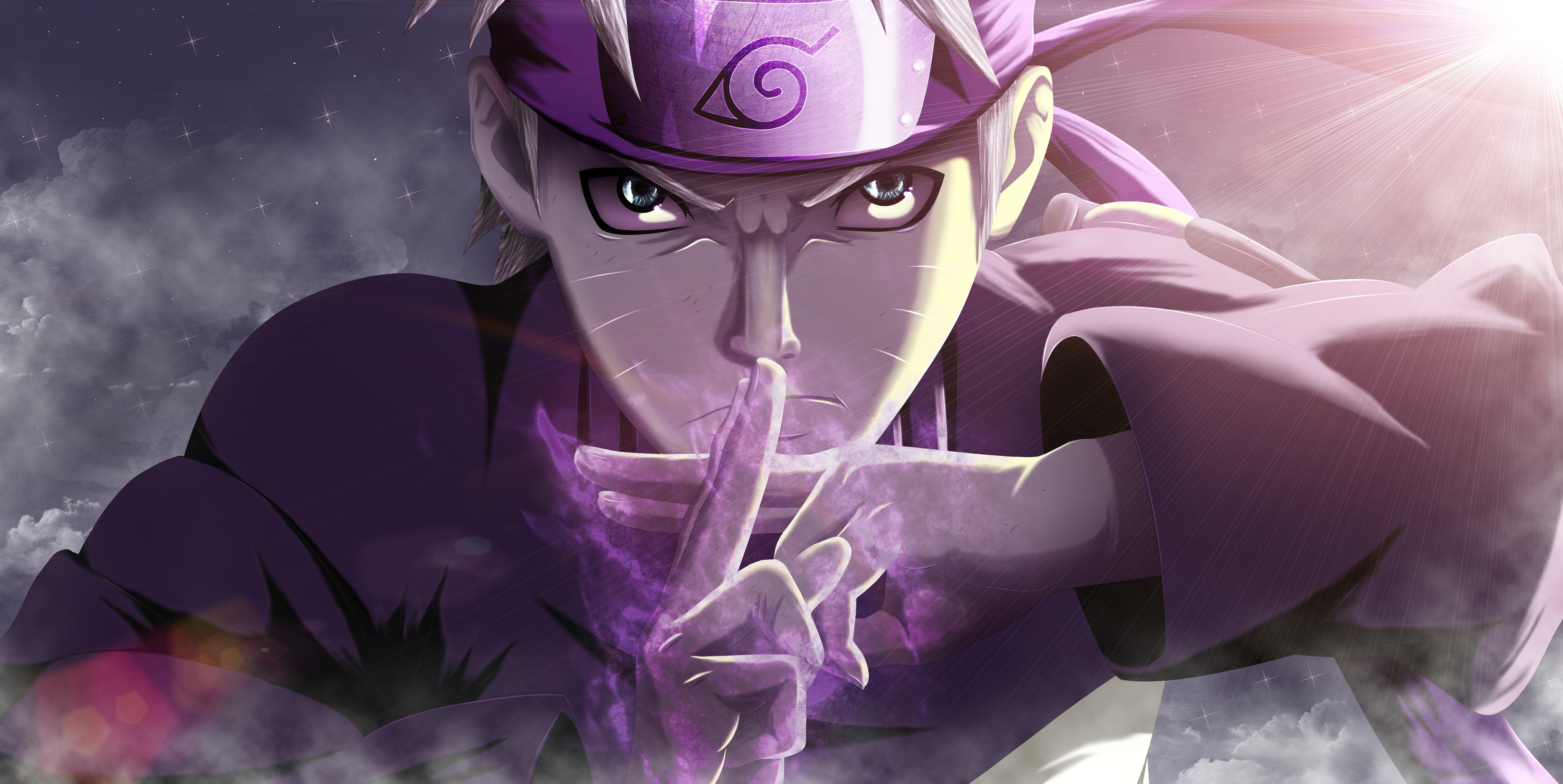 Naruto Uzumaki, Ultrawide, Estética roxa, Dramático, 5K